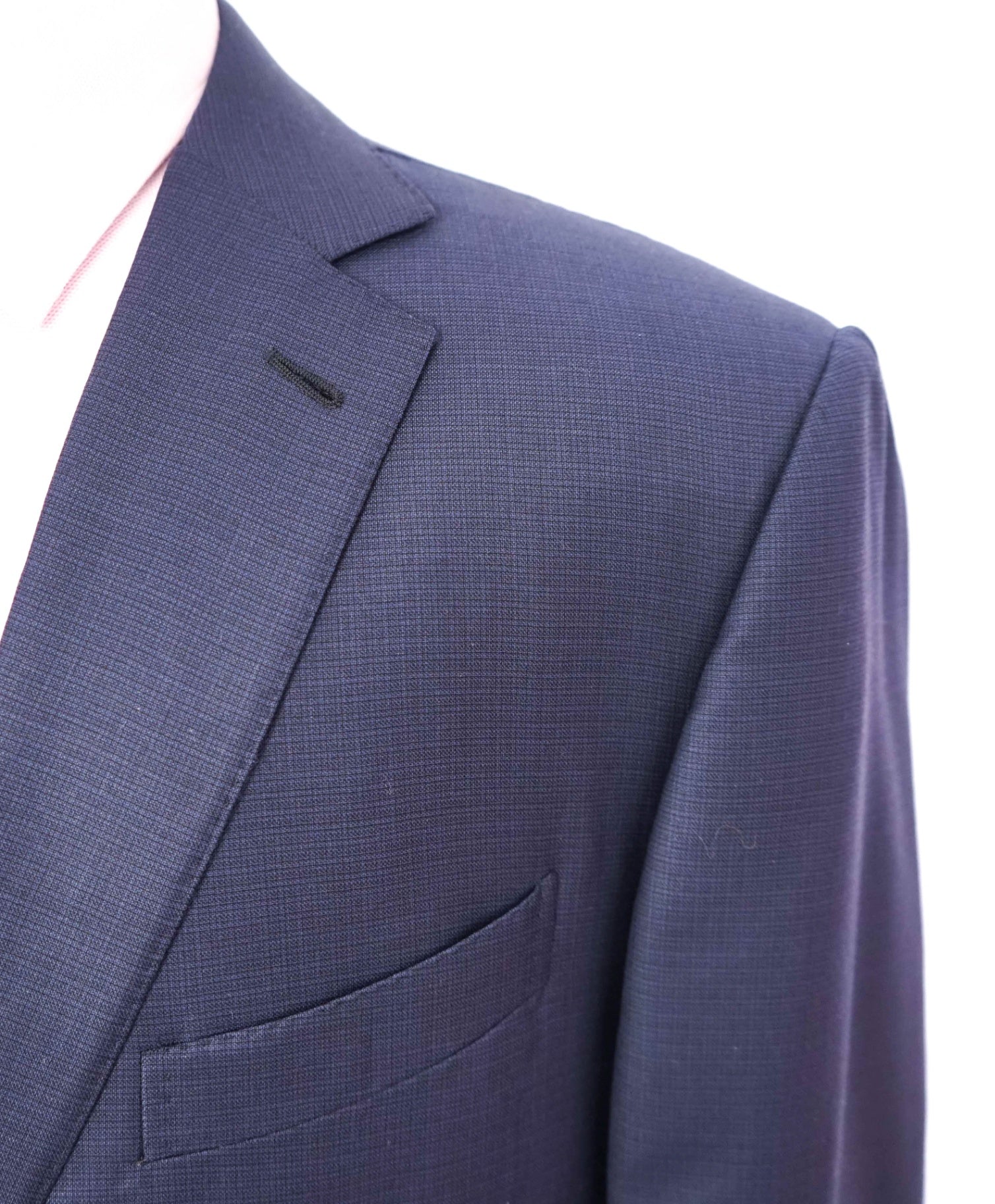 $3,995 ZEGNA - "TROFEO" Wool Blue Micro Check Suit - 46R