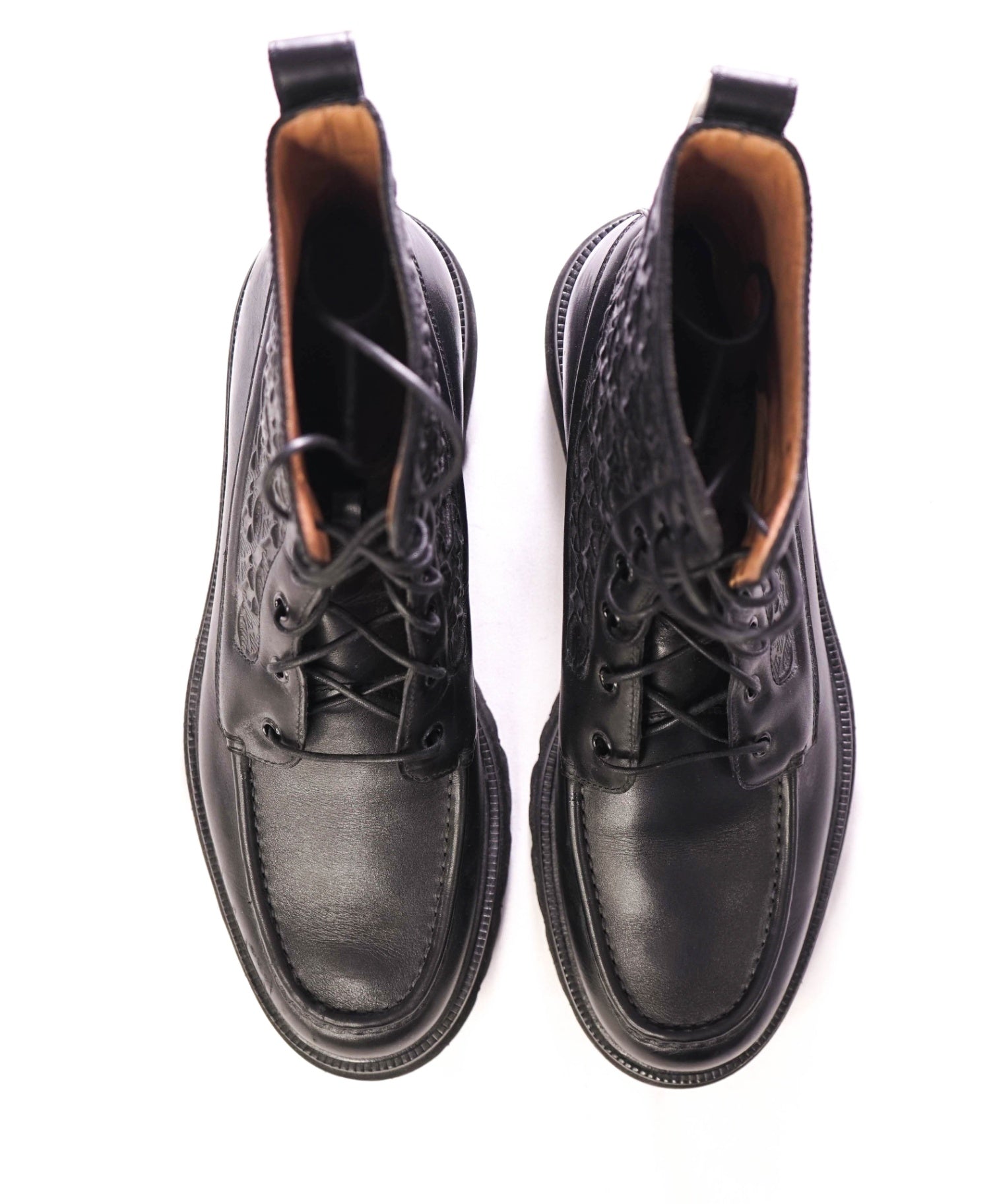 $1,150 FERRAGAMO - Naval Black High Combat Boots - 10 M
