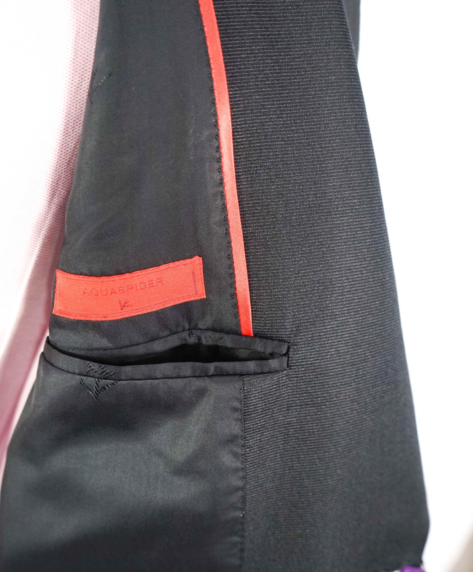 $4,595 ISAIA - Wool Black "AQUASPIDER" Peak Lapel Tuxedo Suit - 36R