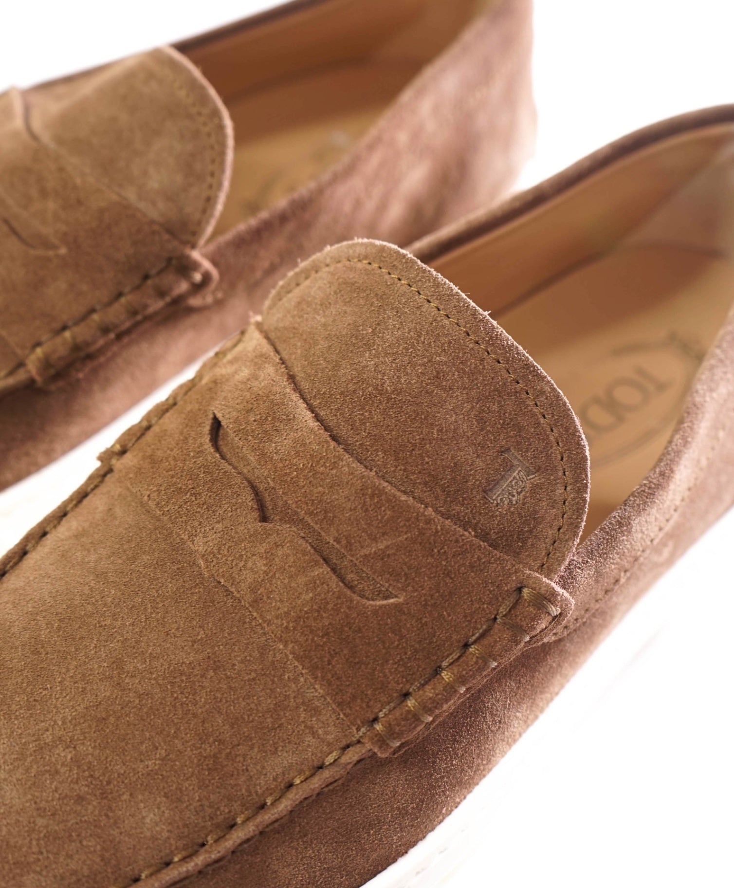 $1,045 TOD'S - Suede Brown Penny Loafer Sneakers - US 11 (UK10)