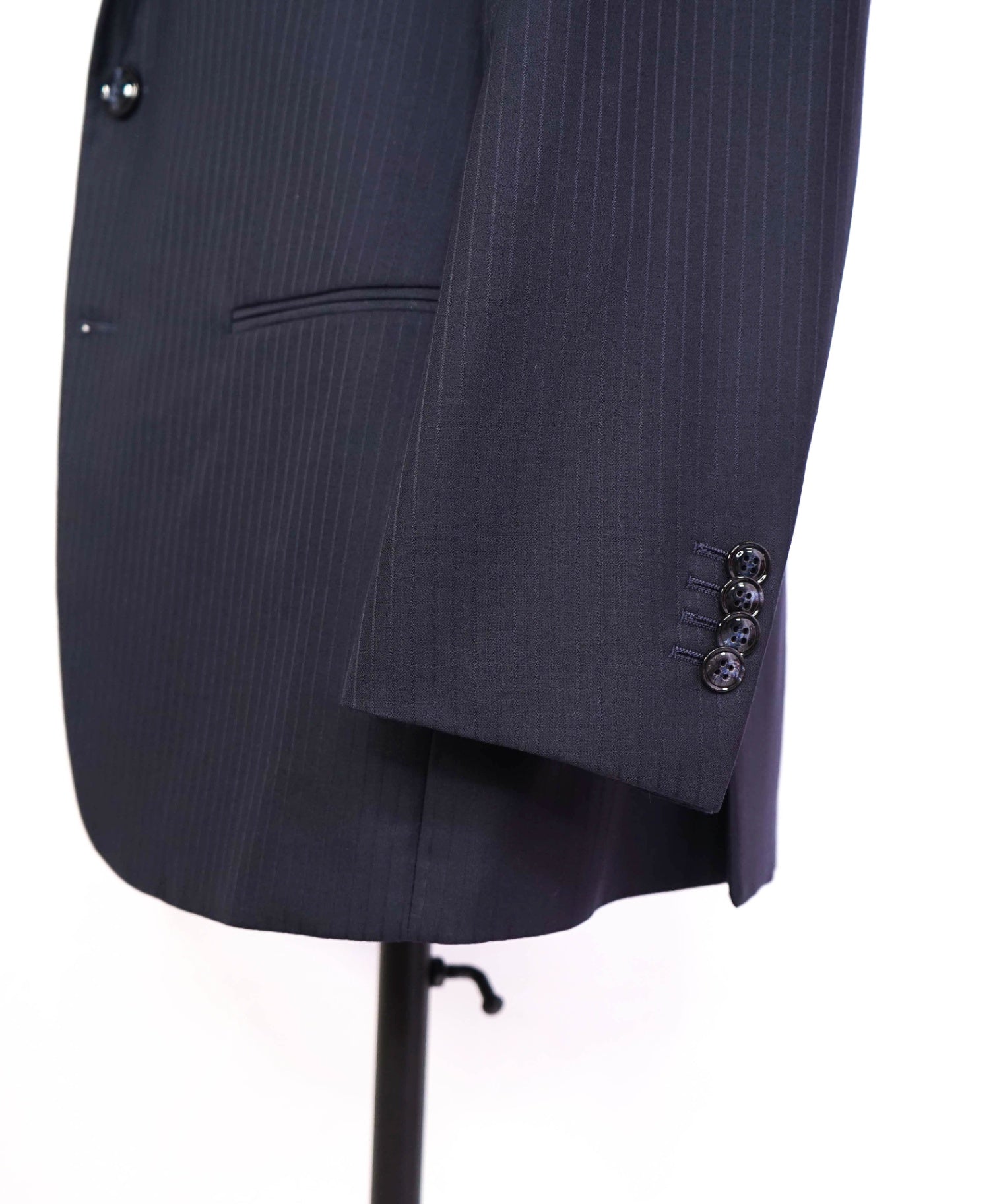 $3,995 GIORGIO ARMANI - "Super 160's" Wool Navy Blue Stripe - 42R