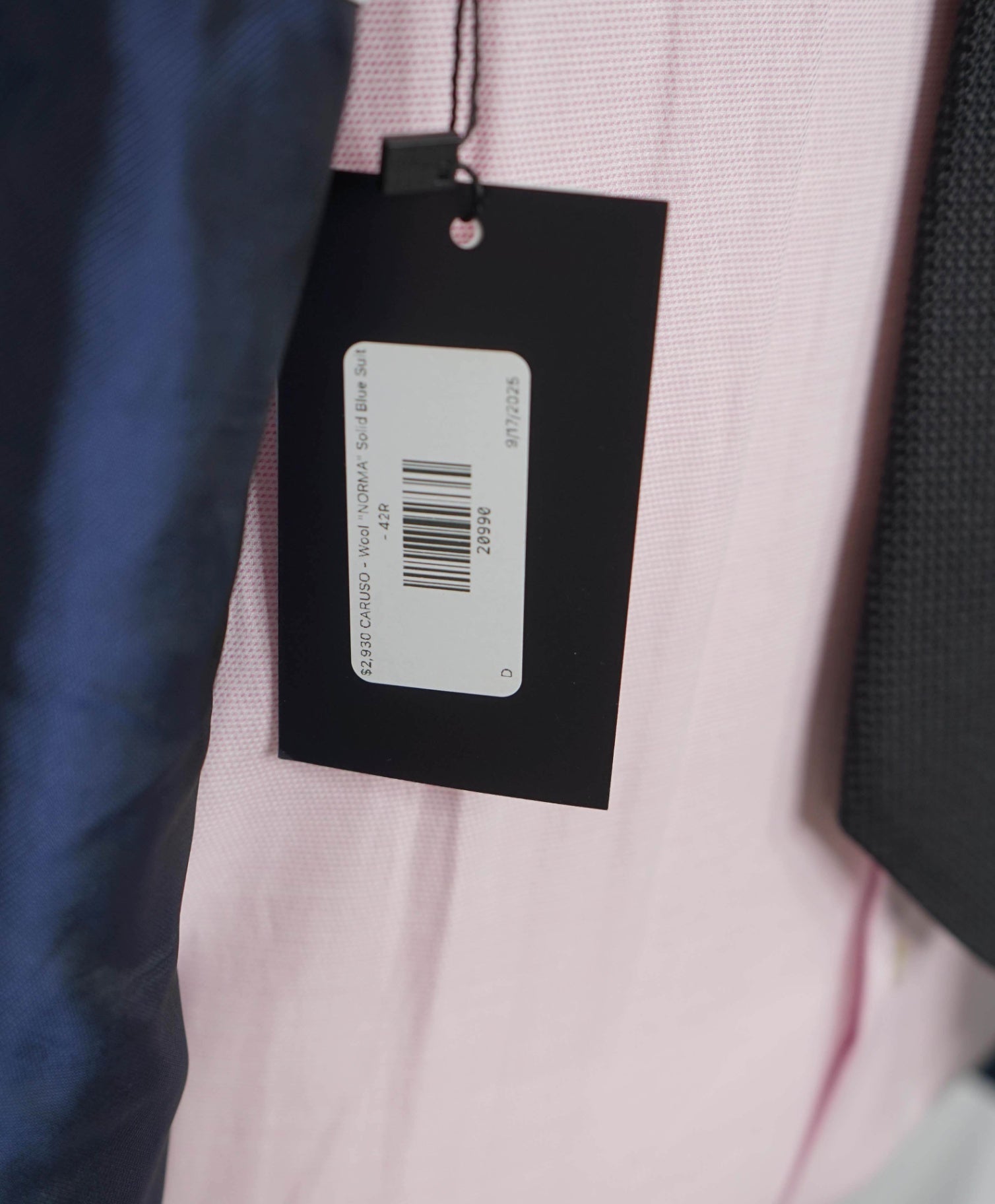 $2,930 CARUSO - Wool "NORMA" Solid Blue Suit - 42R