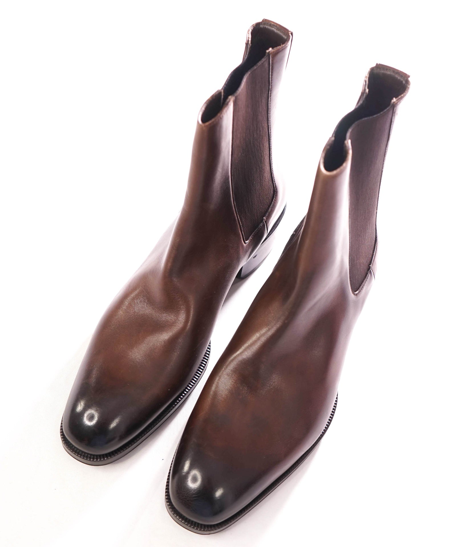 $2,160 TOM FORD - Leather Brown Chelsea Boots - US 11 (10.5TF)