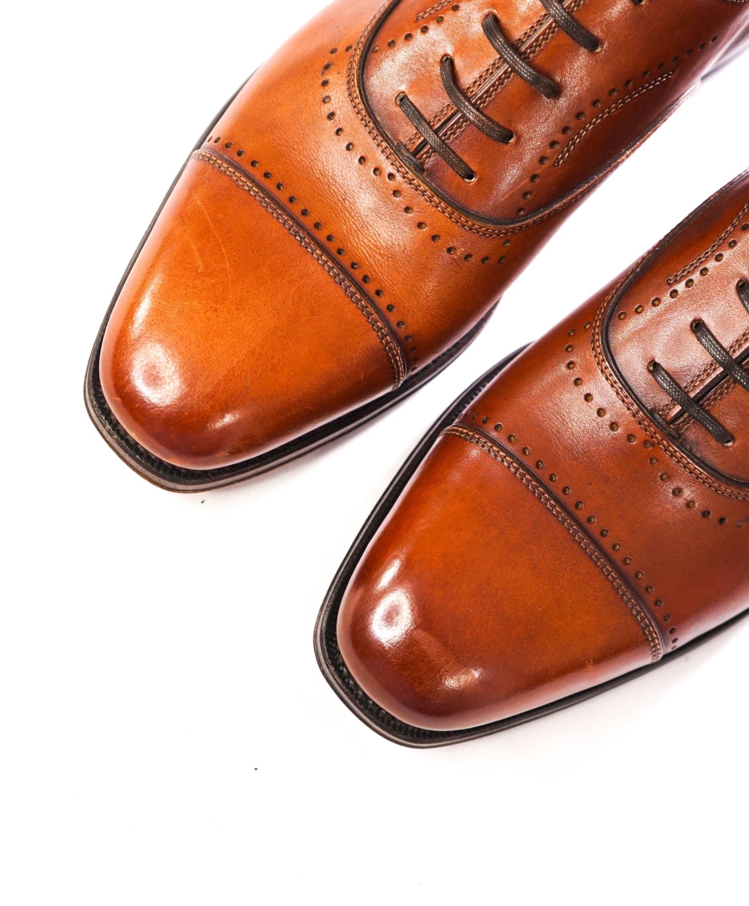 $1,490 FERRAGAMO - "TRAMEZZA" Brown "SETTIMO" Oxfords - 7.5 EE