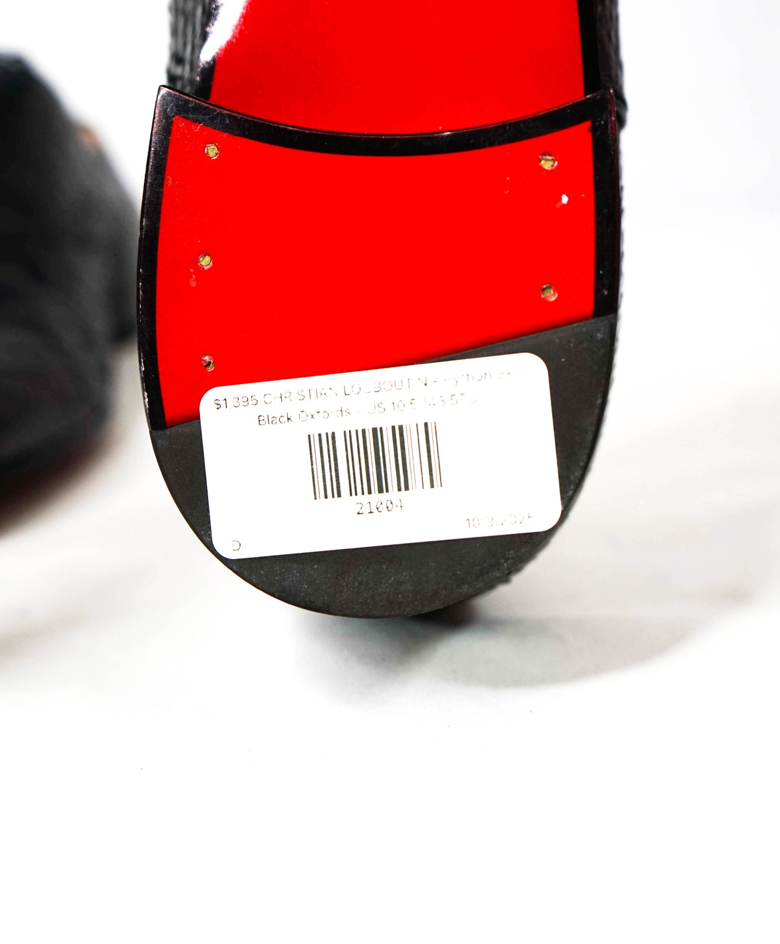 $1,800 CHRISTIAN LOUBOUTIN - Python Skin Black Oxfords - US 10.5 (43.5EU)