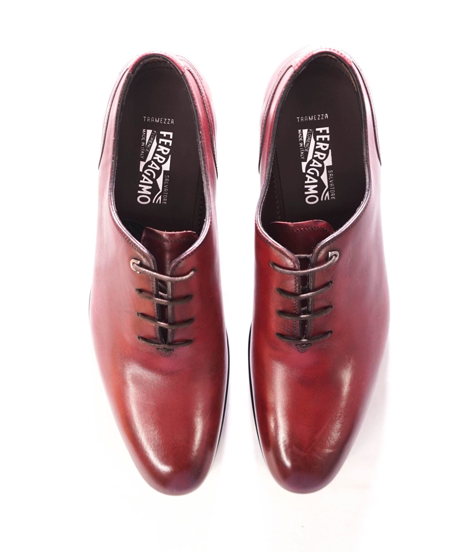 $1,395 FERRAGAMO - TRAMEZZA Burgundy "BARCLAY" Oxfords - 7.5 D
