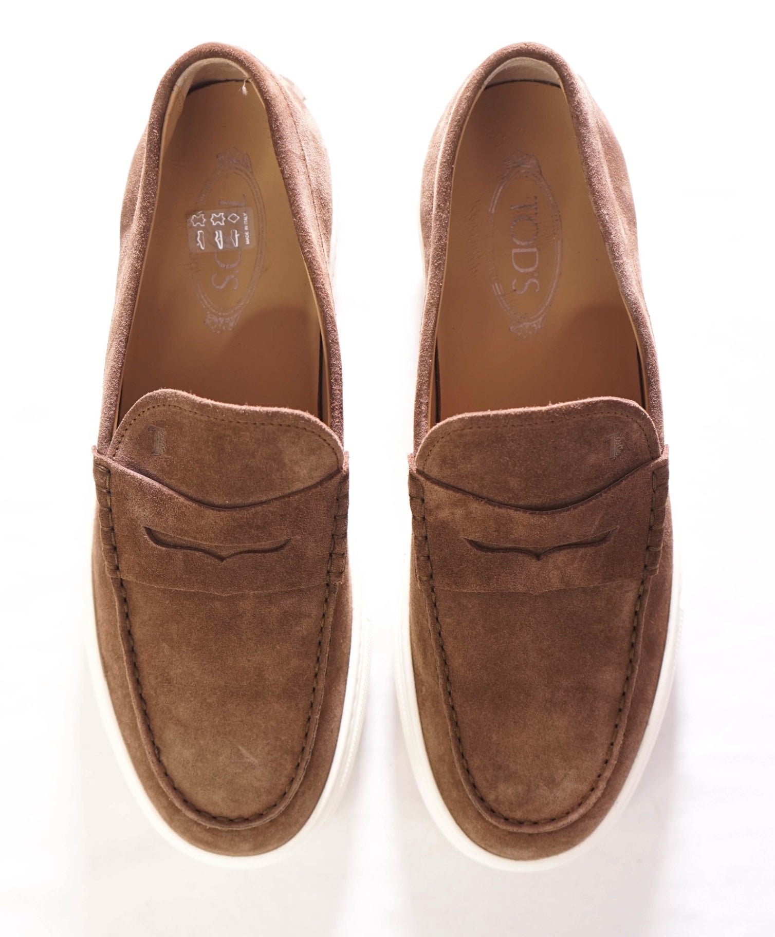 $1,045 TOD'S - Suede Brown Penny Loafer Sneakers - US 11 (UK10)