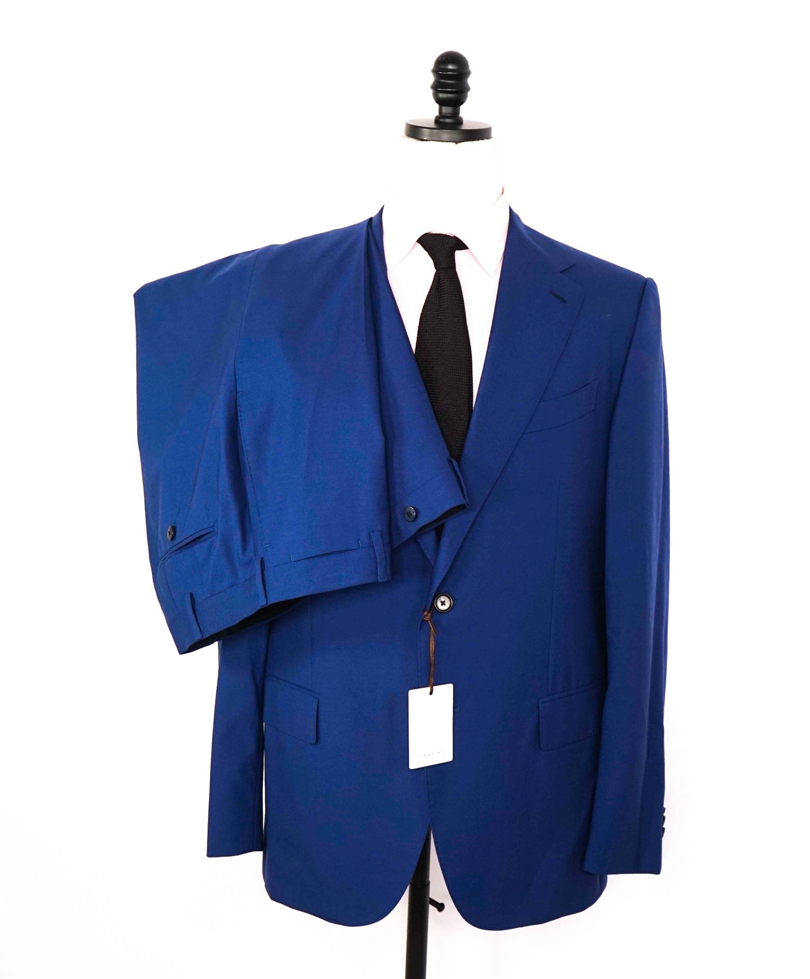 $2,930 CARUSO - Wool "NORMA" Solid Blue Suit - 42R