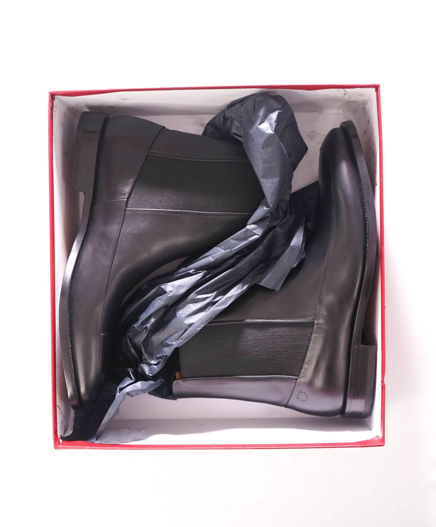 $1,390 FERRAGAMO - Leather Black "GENESIO" Chelsea Boots - 10.5 EE