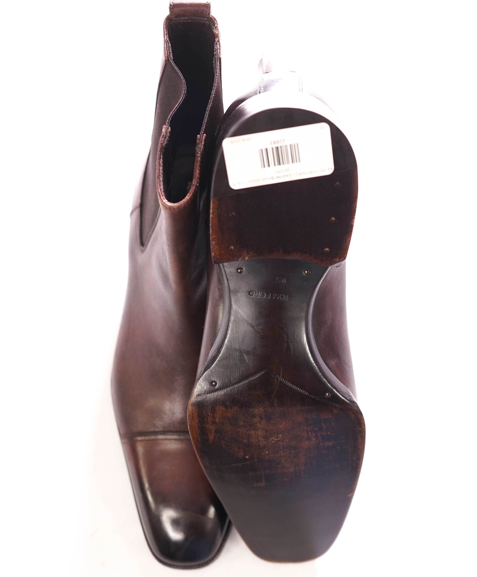 $2,100 TOM FORD - EDGAR Leather Brown Chelsea Boots - US 10 (9.5TF)