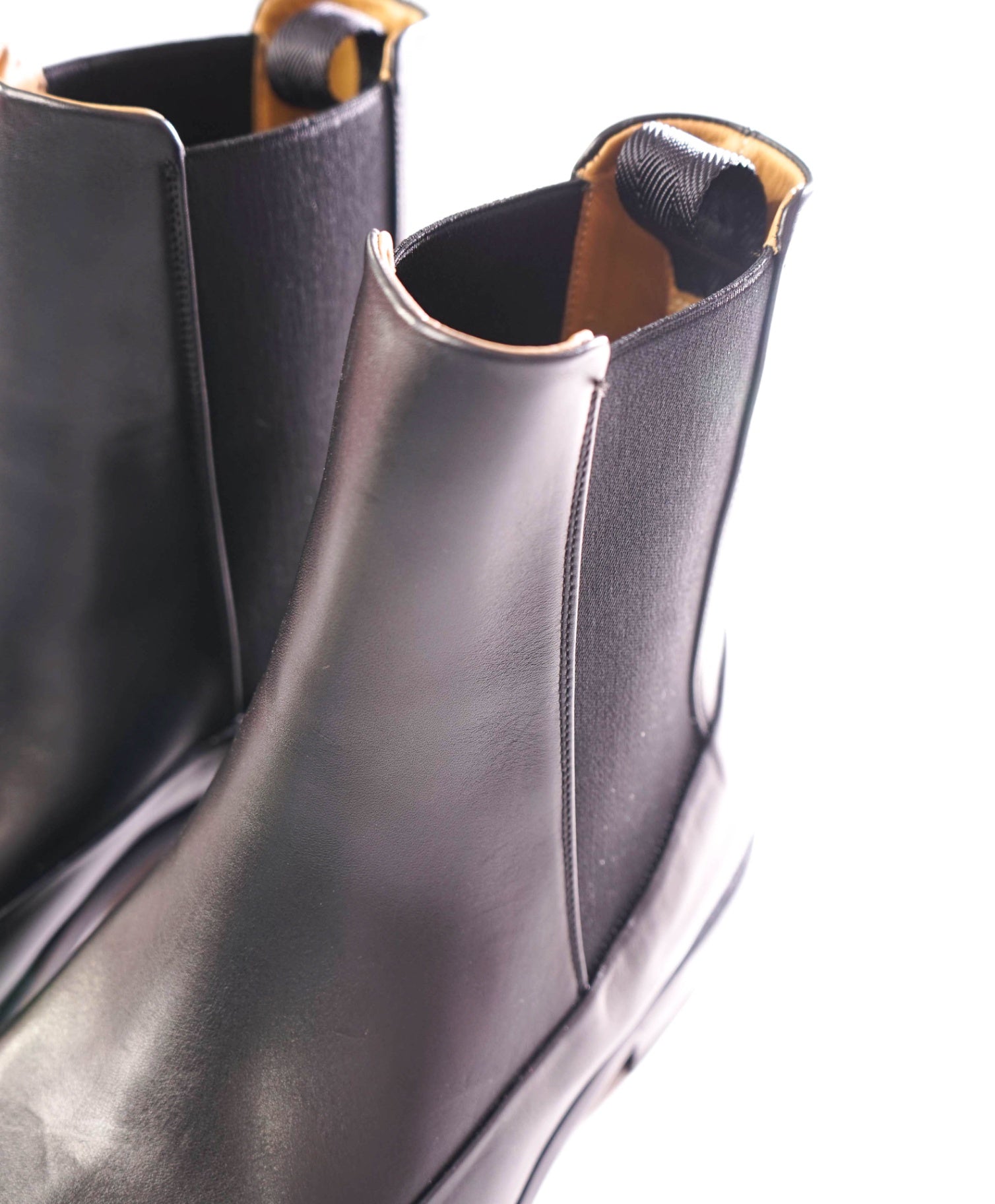 $1,390 FERRAGAMO - Leather Black "GENESIO" Chelsea Boots - 10.5 EE