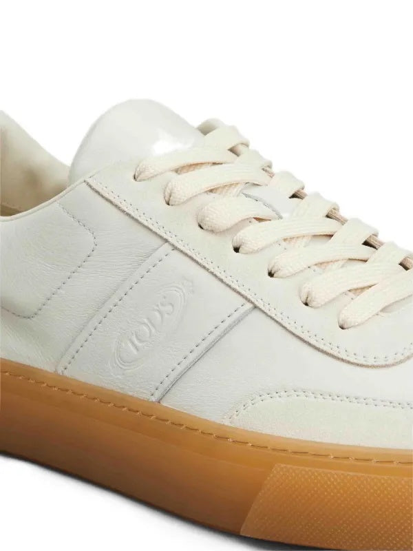 $700 TOD'S - Leather/Suede Ivory White Sneakers - US 9.5 (UK8.5)