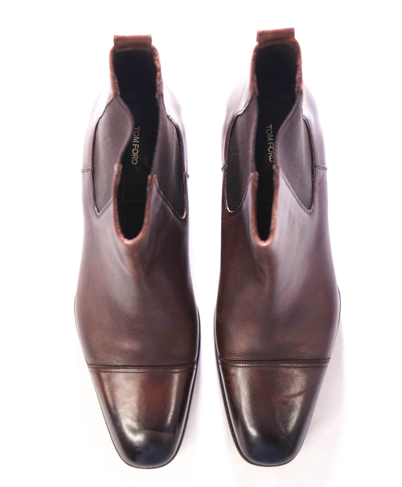 $2,100 TOM FORD - EDGAR Leather Brown Chelsea Boots - US 10 (9.5TF)