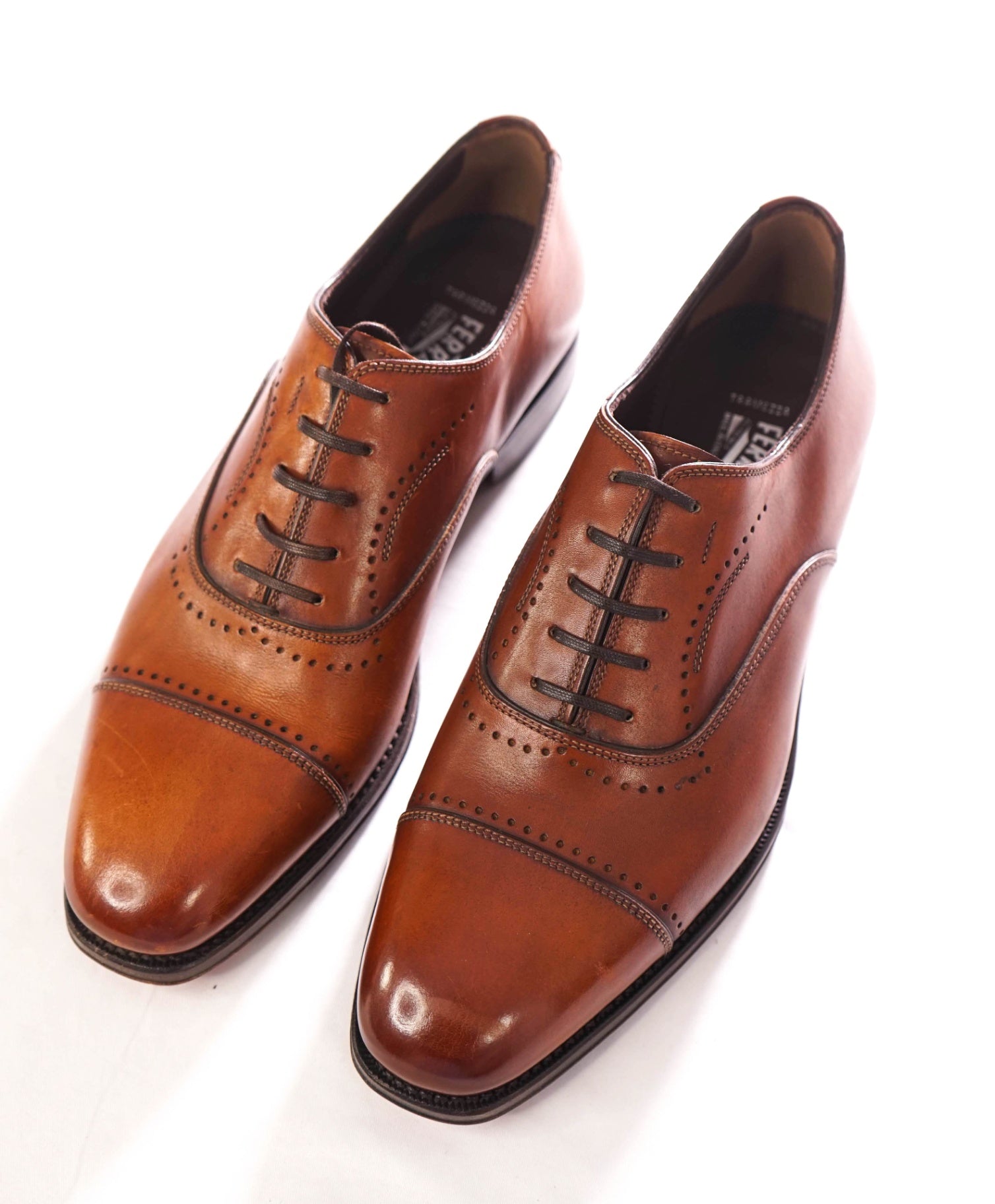 $1,490 FERRAGAMO - "TRAMEZZA" Brown "SETTIMO" Oxfords - 7.5 EE