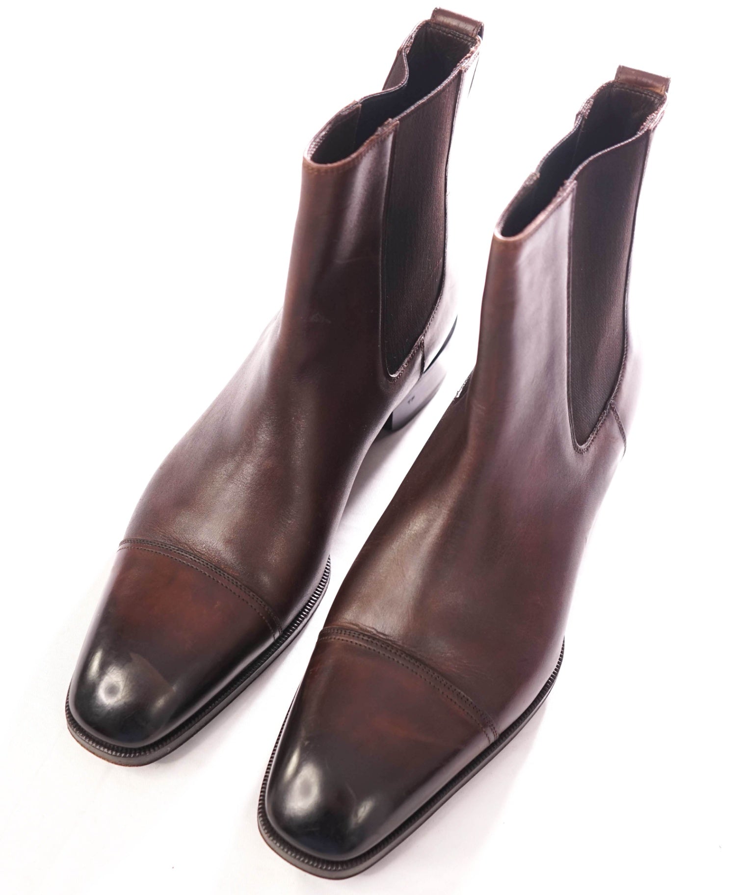 $2,100 TOM FORD - EDGAR Leather Brown Chelsea Boots - US 10 (9.5TF)