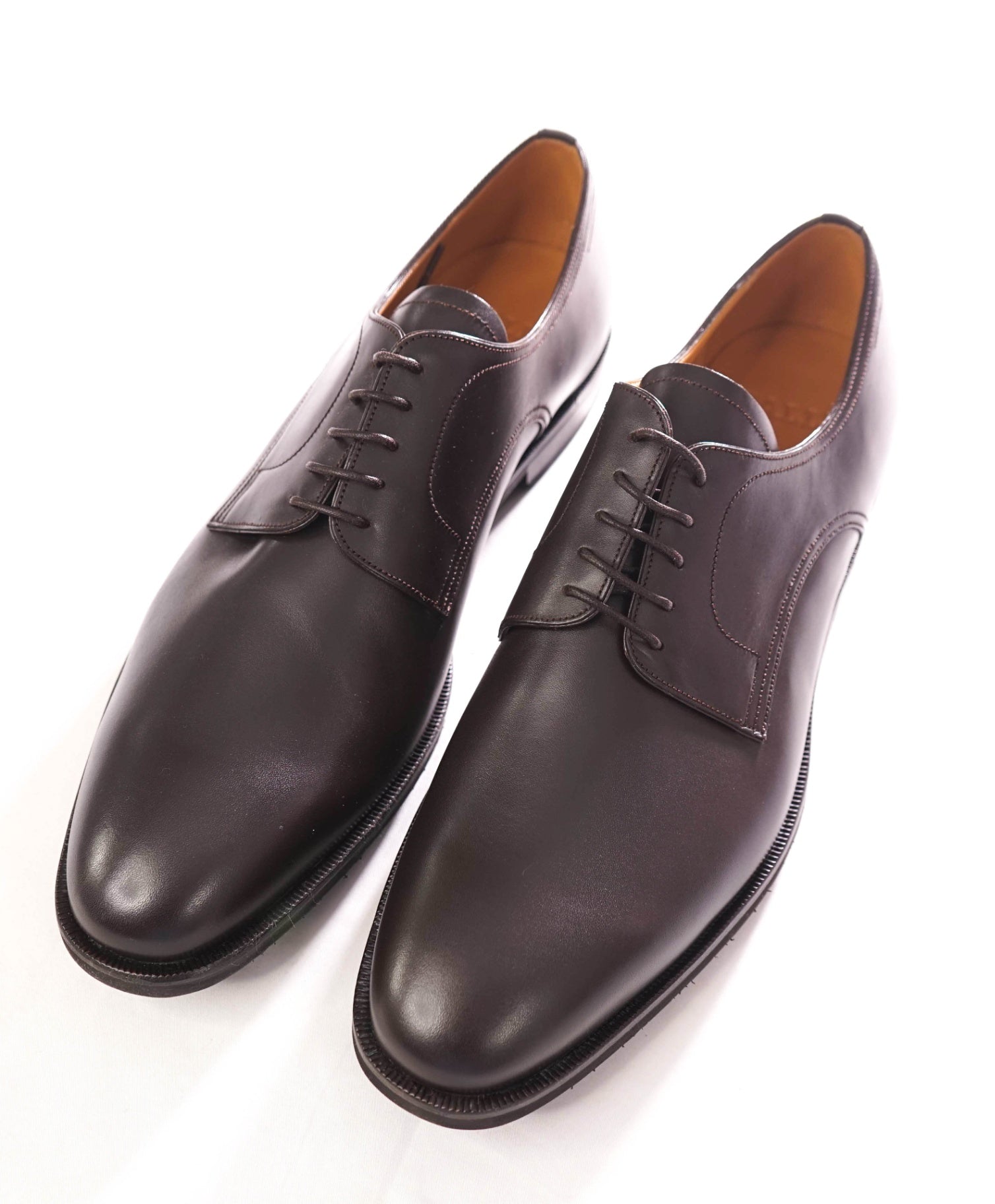 $590 BALLY - Leather Chocolate Brown Derby - US 11.5 3E