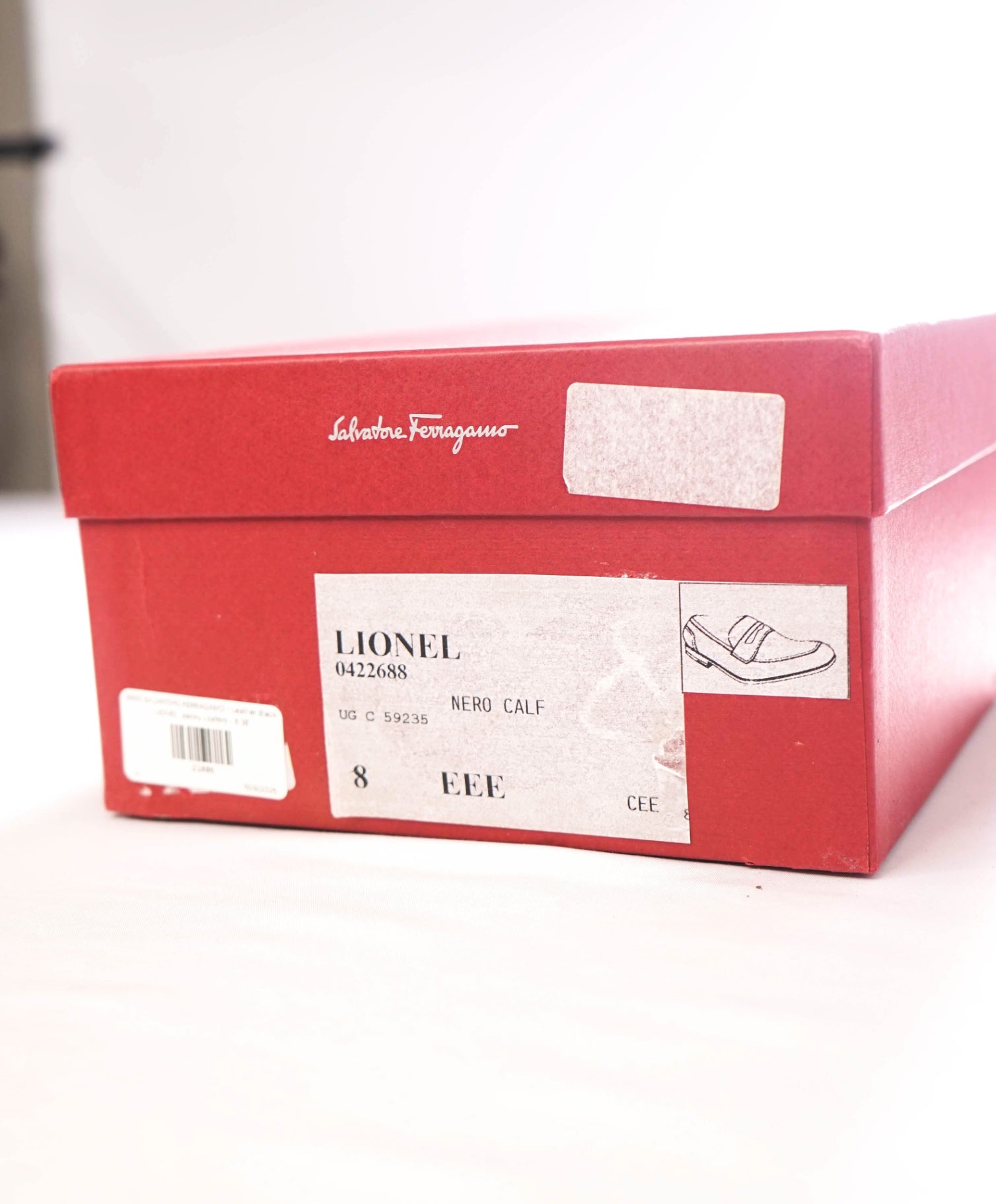 $850 FERRAGAMO - Leather Black "LIONEL" Penny Loafers - 8 3E