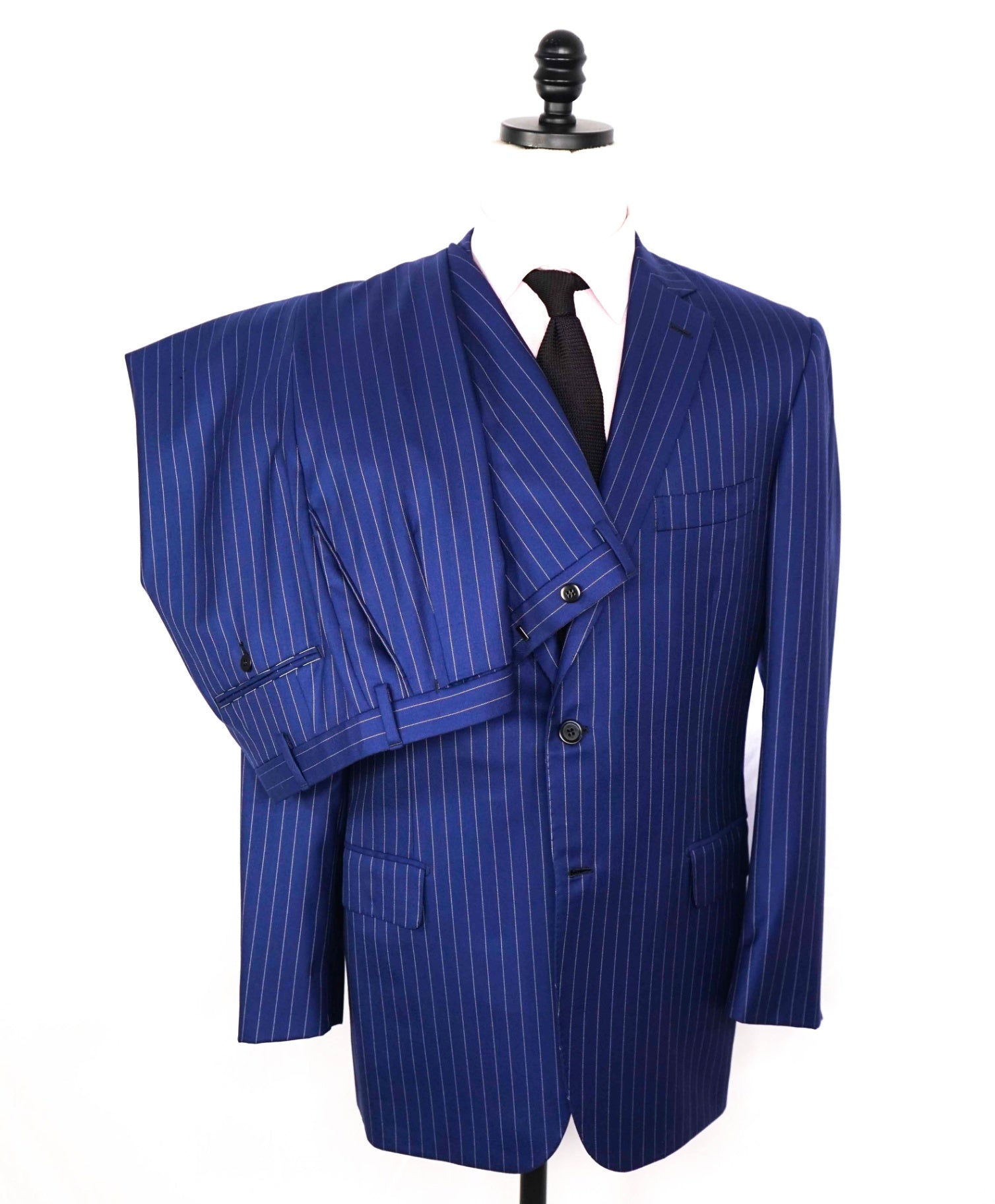 $6,000 BRIONI - Navy Blue "Super pPinstripe "Super 160's" Wool - 42R