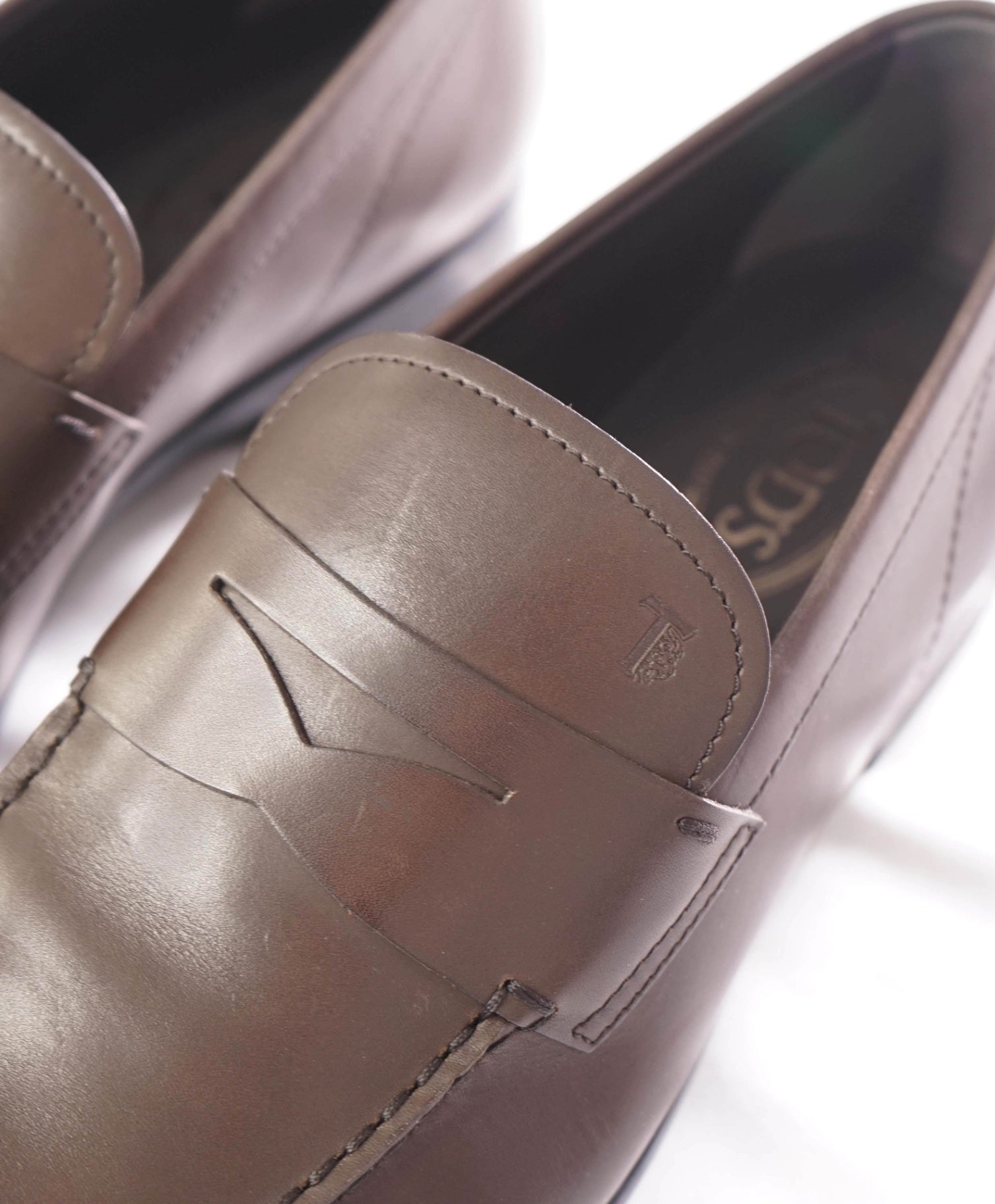 $525 TOD'S - Leather Brown Penny Loafers - US 11 (UK10)