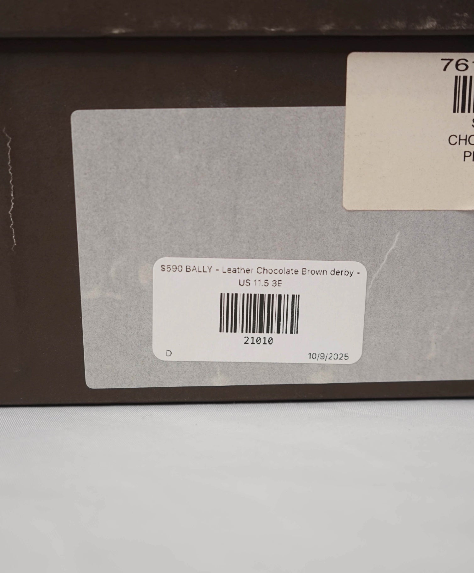 $590 BALLY - Leather Chocolate Brown Derby - US 11.5 3E