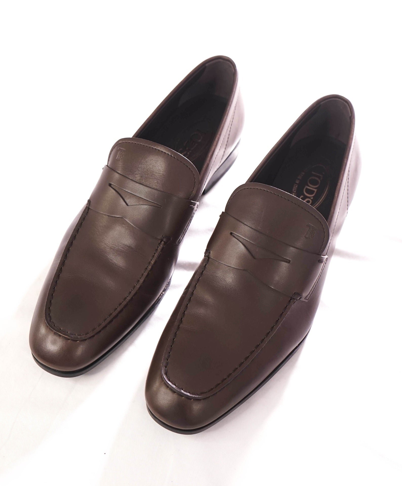 $525 TOD'S - Leather Brown Penny Loafers - US 11 (UK10)