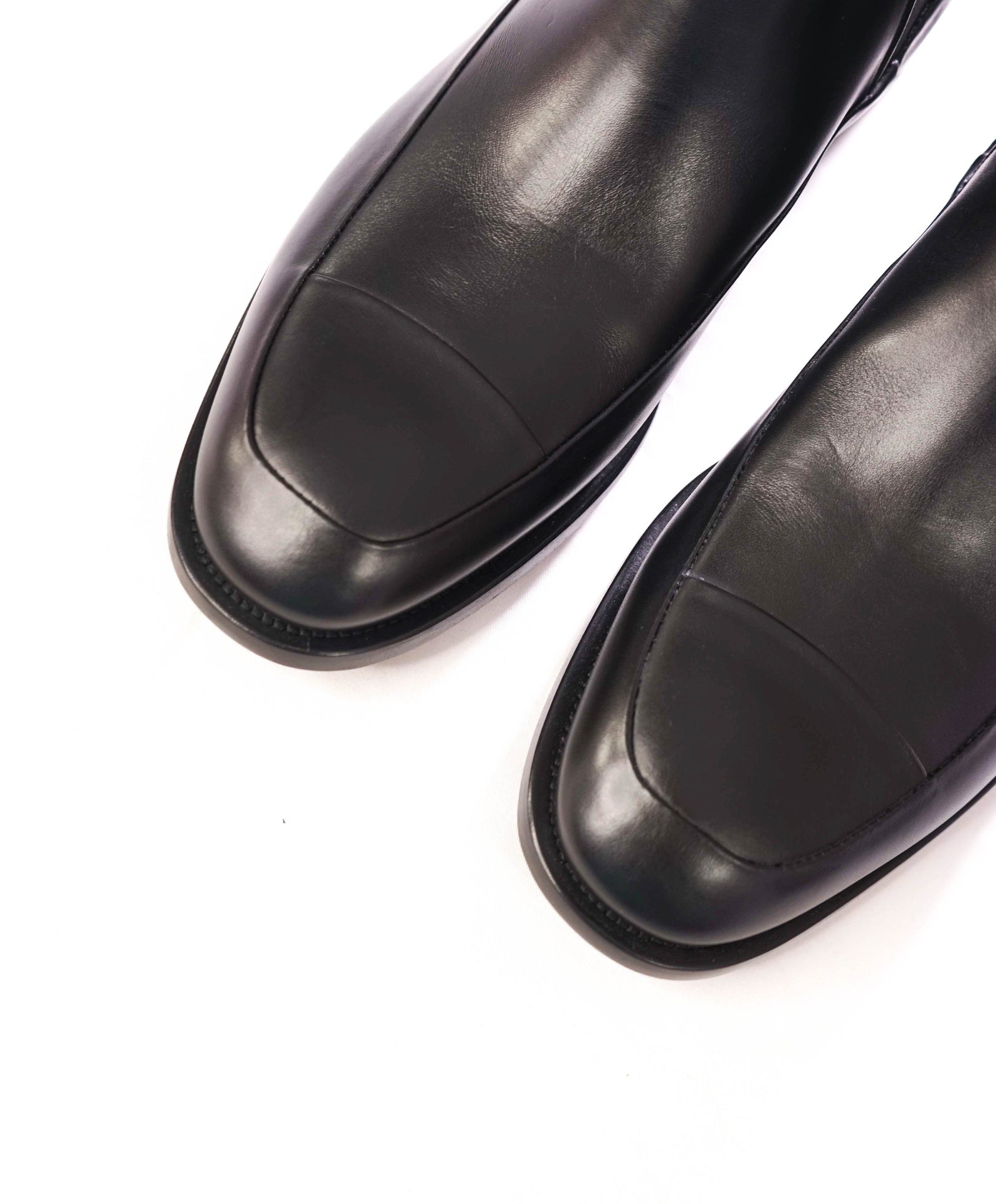 $1,390 FERRAGAMO - Leather Black "GENESIO" Chelsea Boots - 10.5 EE