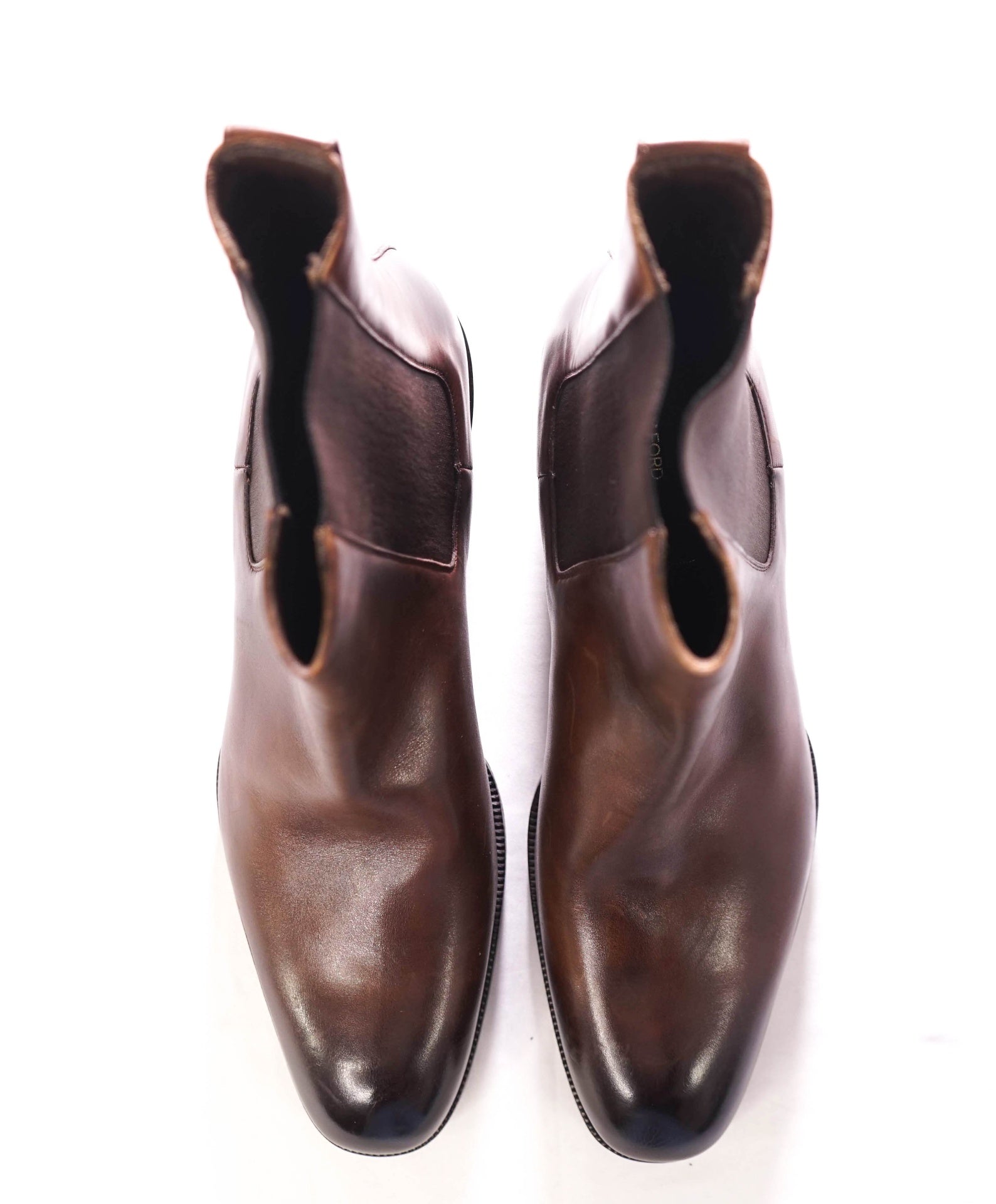 $2,160 TOM FORD - Leather Brown Chelsea Boots - US 11 (10.5TF)
