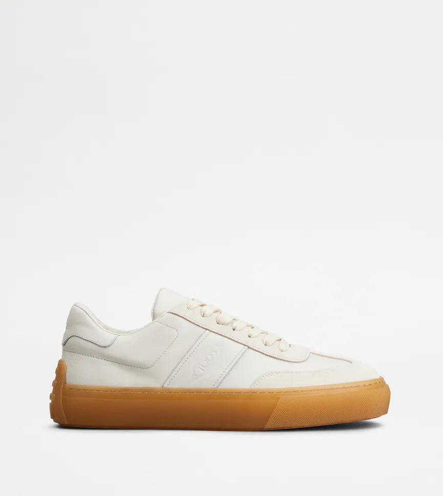 $700 TOD'S - Leather/Suede Ivory White Sneakers - US 9.5 (UK8.5)