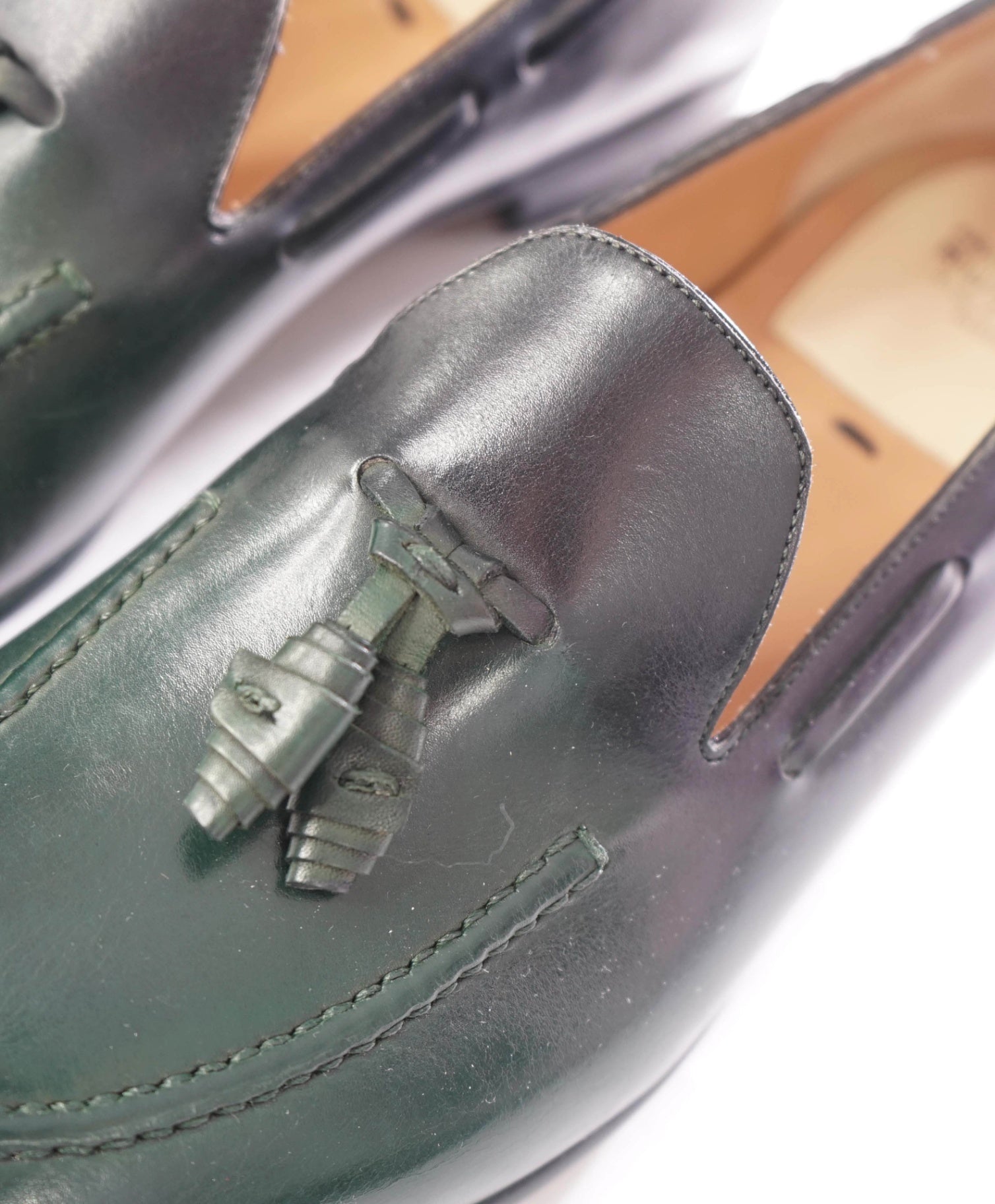 $890 FRANCESCO 21002RUSSO - Leather Green/Black Loafers - US 9 (42EU)