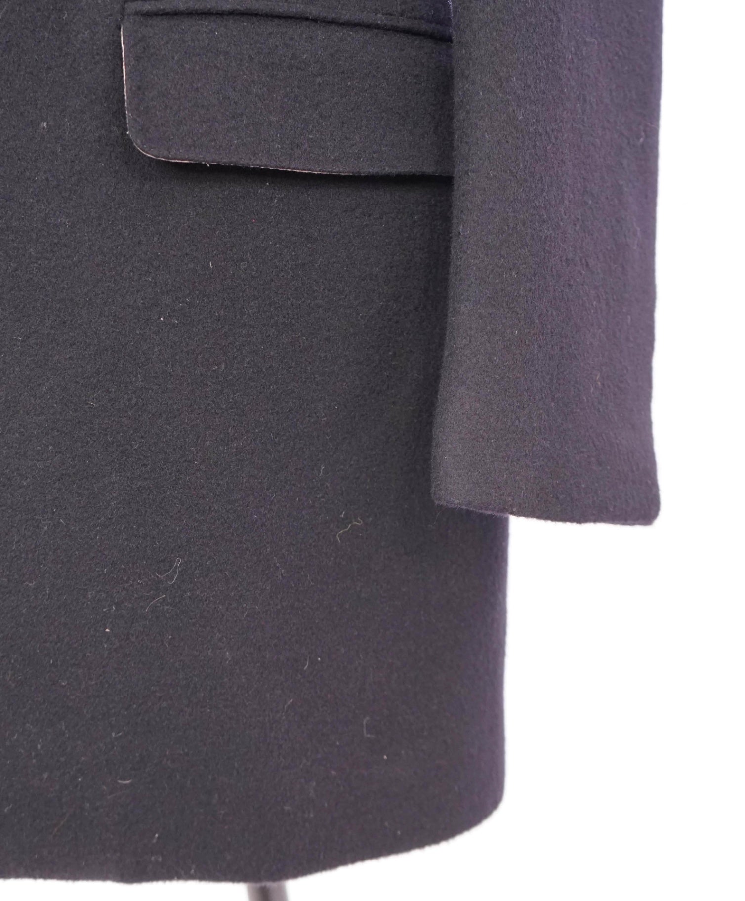 $6,995 ISAIA - Wool Solid Navy Blue Overcoat Coat - 42R