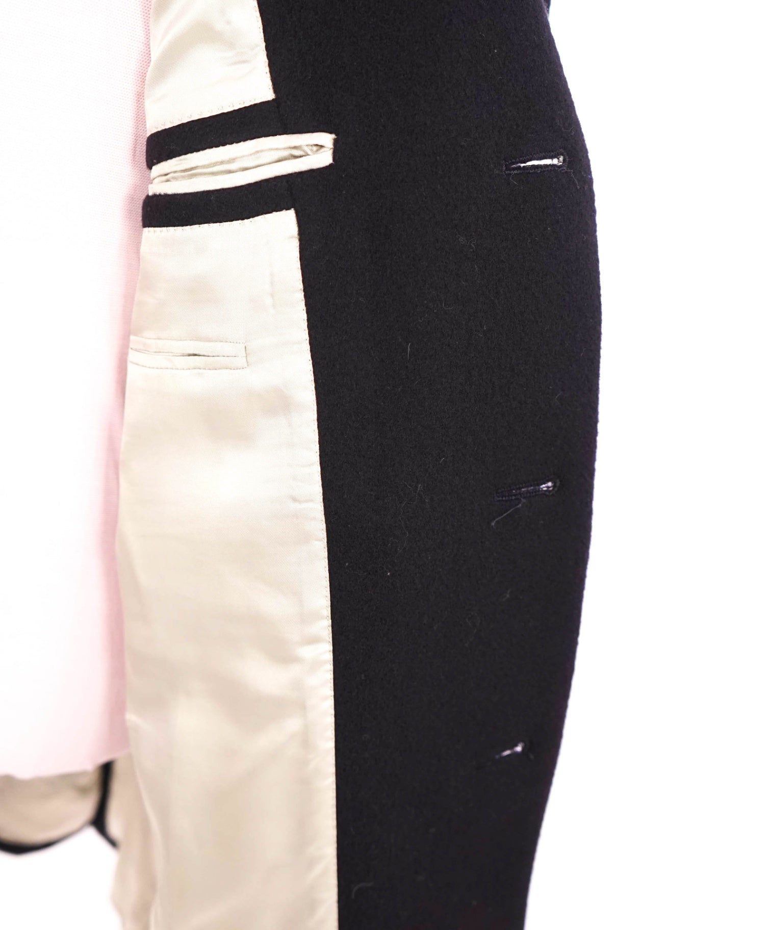 $6,995 ISAIA - Wool Solid Navy Blue Overcoat Coat - 42R