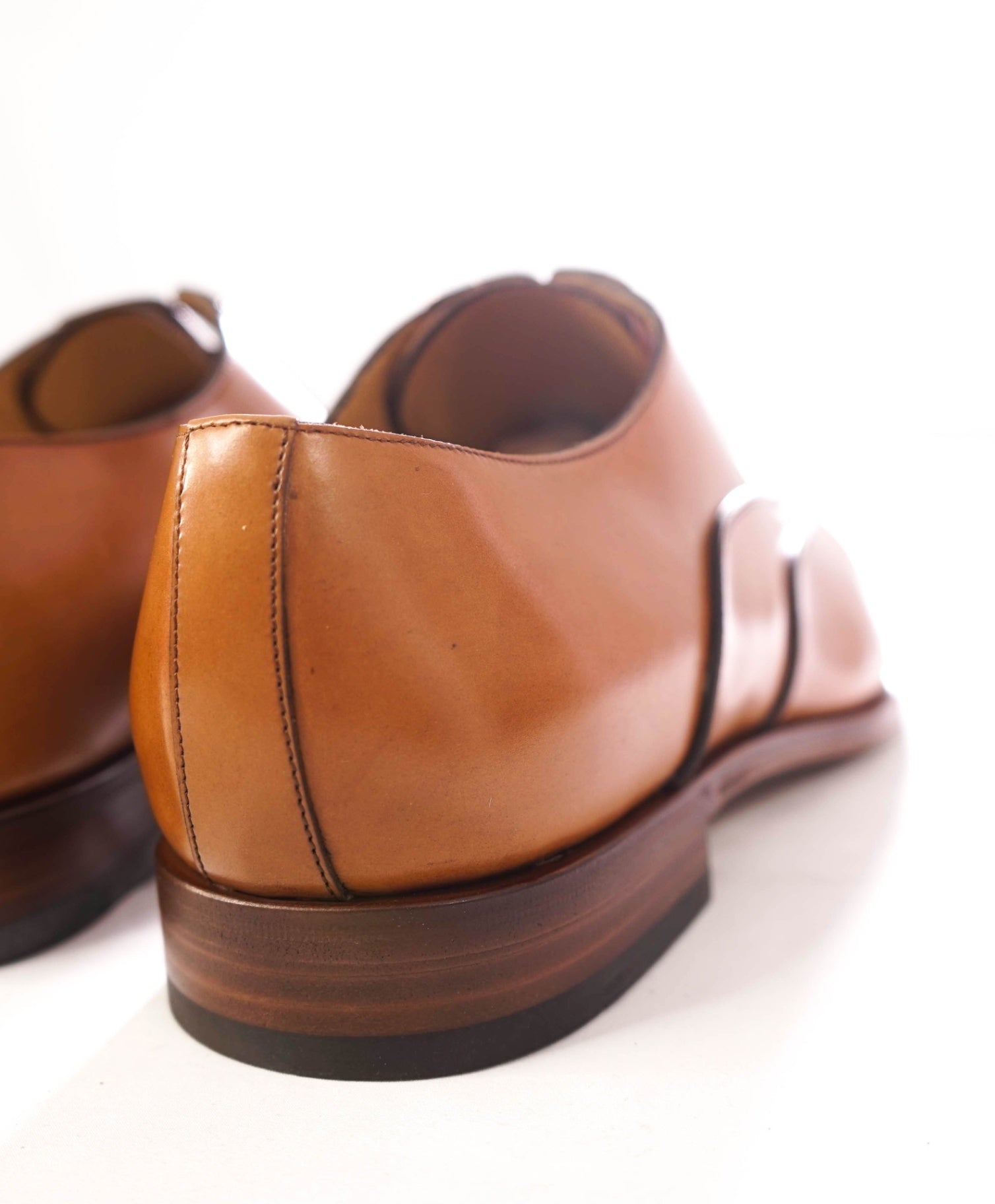 $1,790 FERRAGAMO - Leather Tan Brown "CORIAN" Oxfords - 10 EE