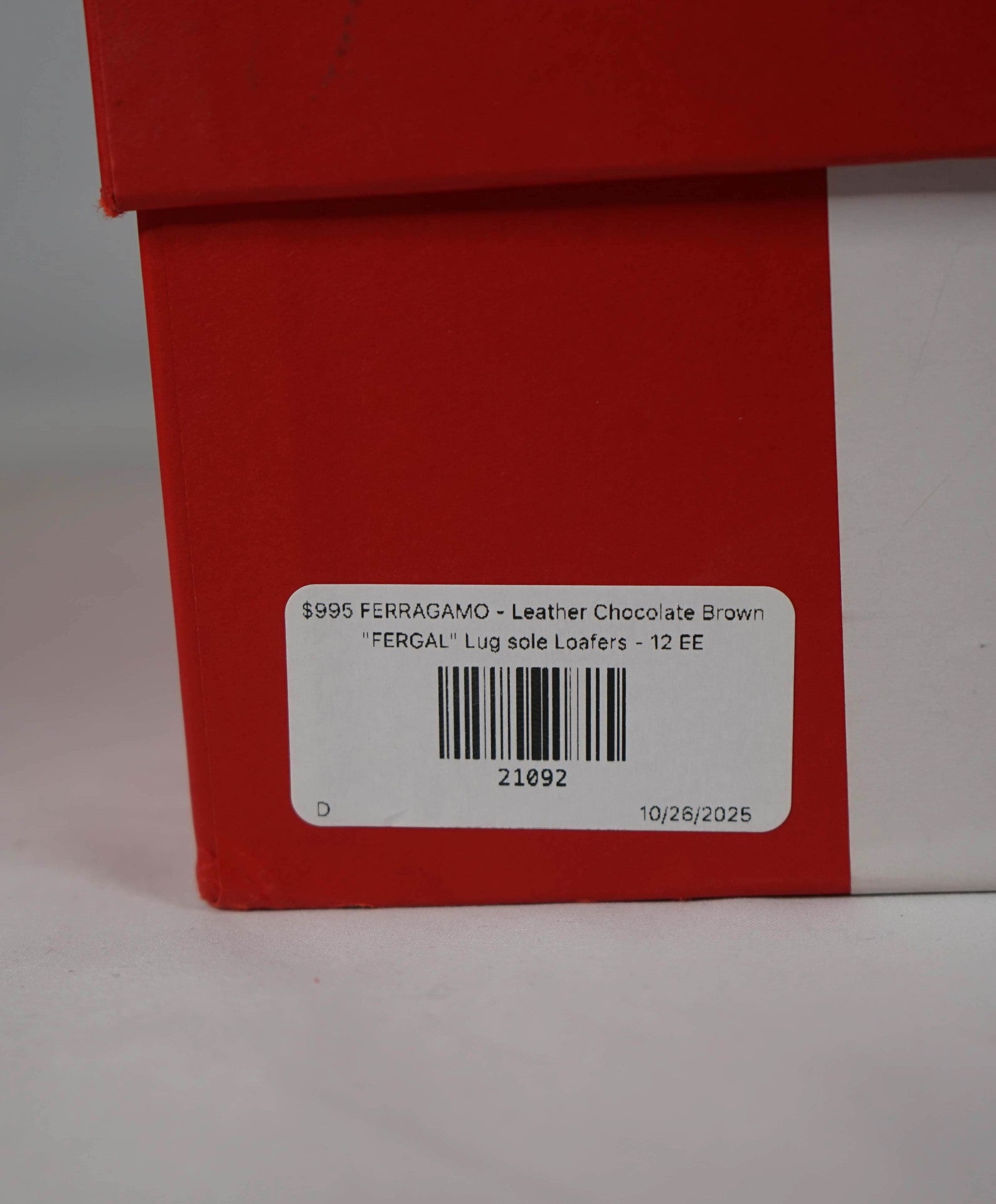 $995 FERRAGAMO - Chocolate Brown "FERGAL" Lug Sole Loafers - 12 EE