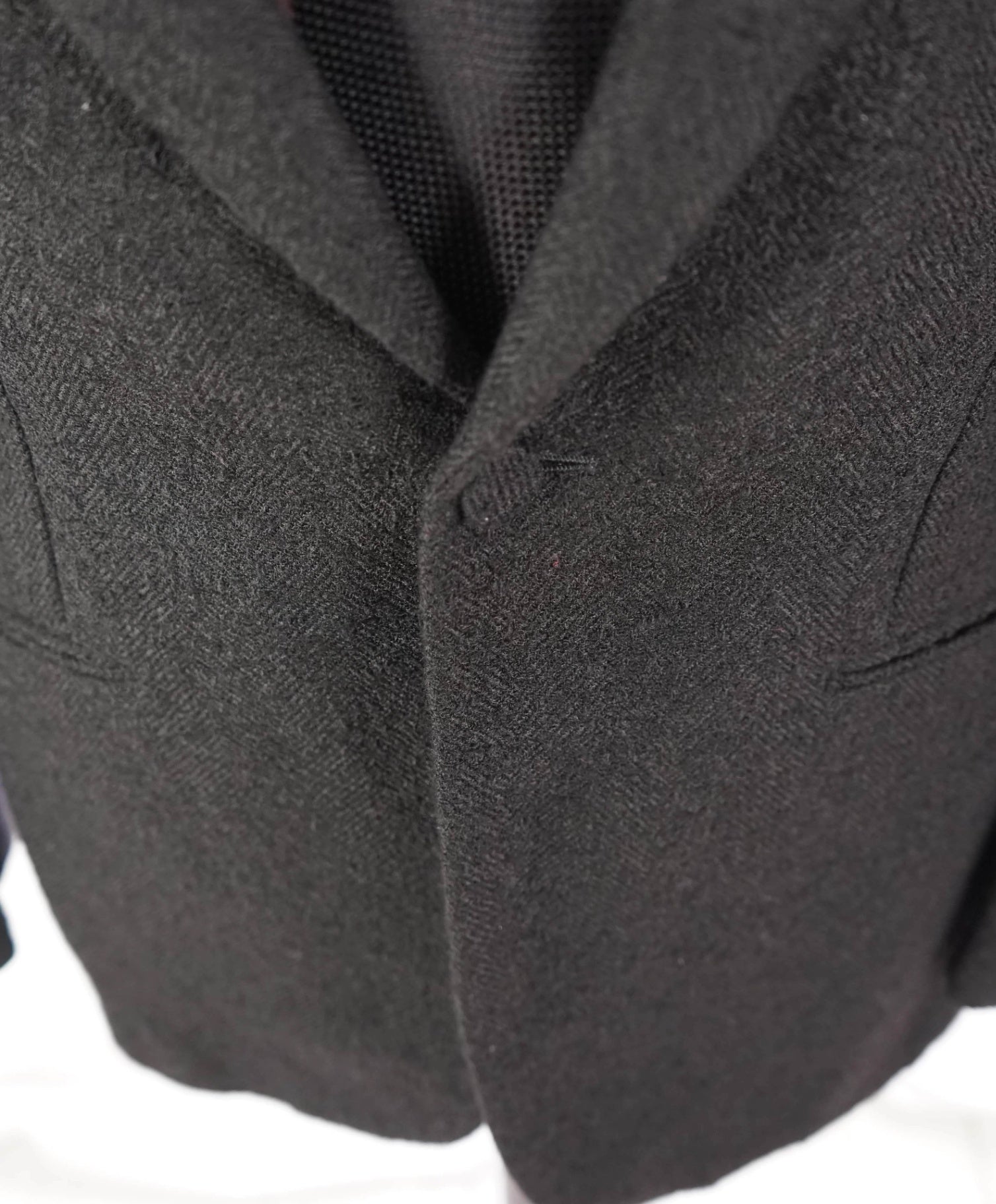 $3,895 ZEGNA - "Venezia" ALPACA Textured Black 1-Btn Blazer - 38R