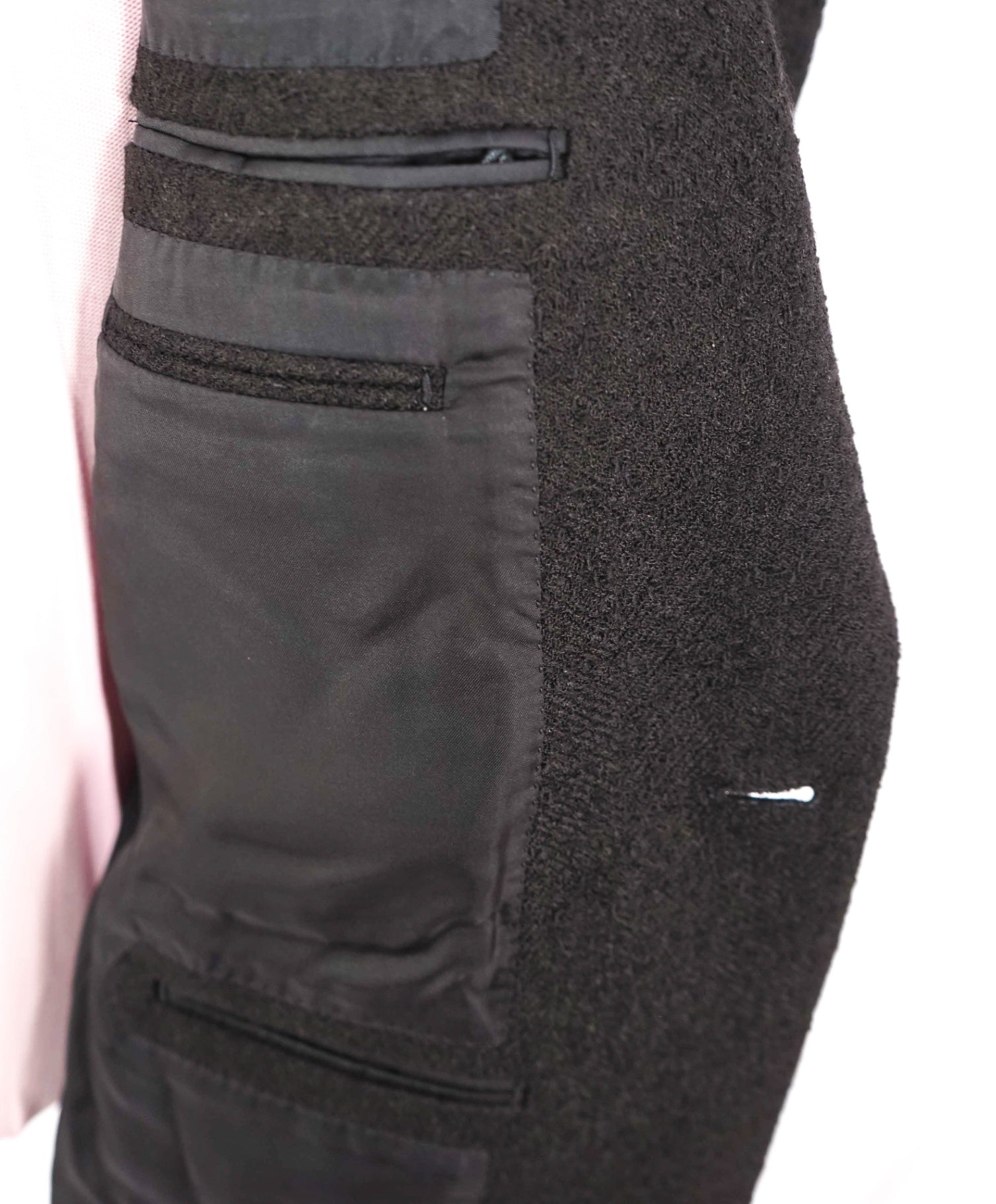 $3,895 ZEGNA - "Venezia" ALPACA Textured Black 1-Btn Blazer - 38R