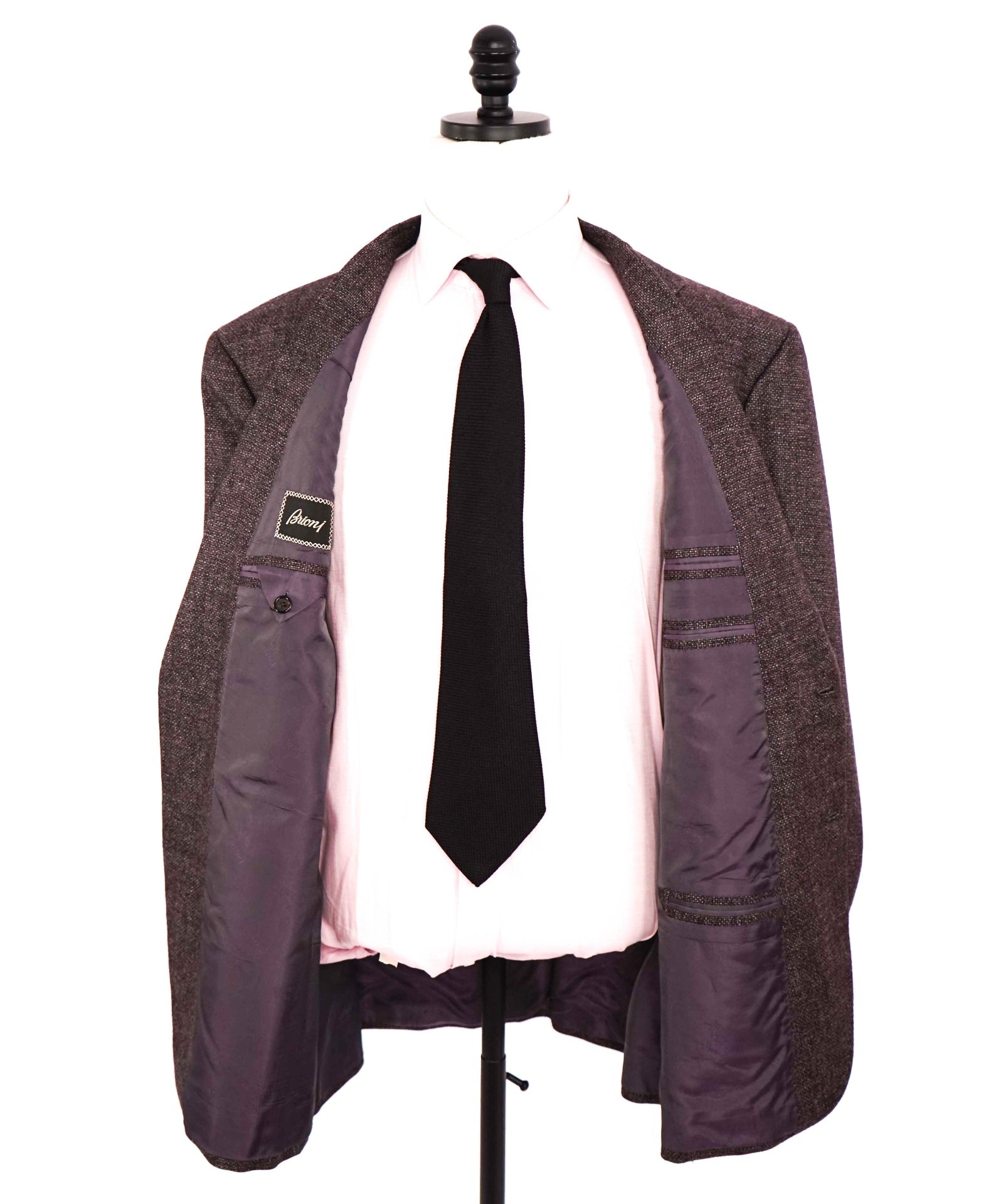 $5,715 BRIONI - Wool/Cashmere/Silk Burgundy Purple Blazer - 48L