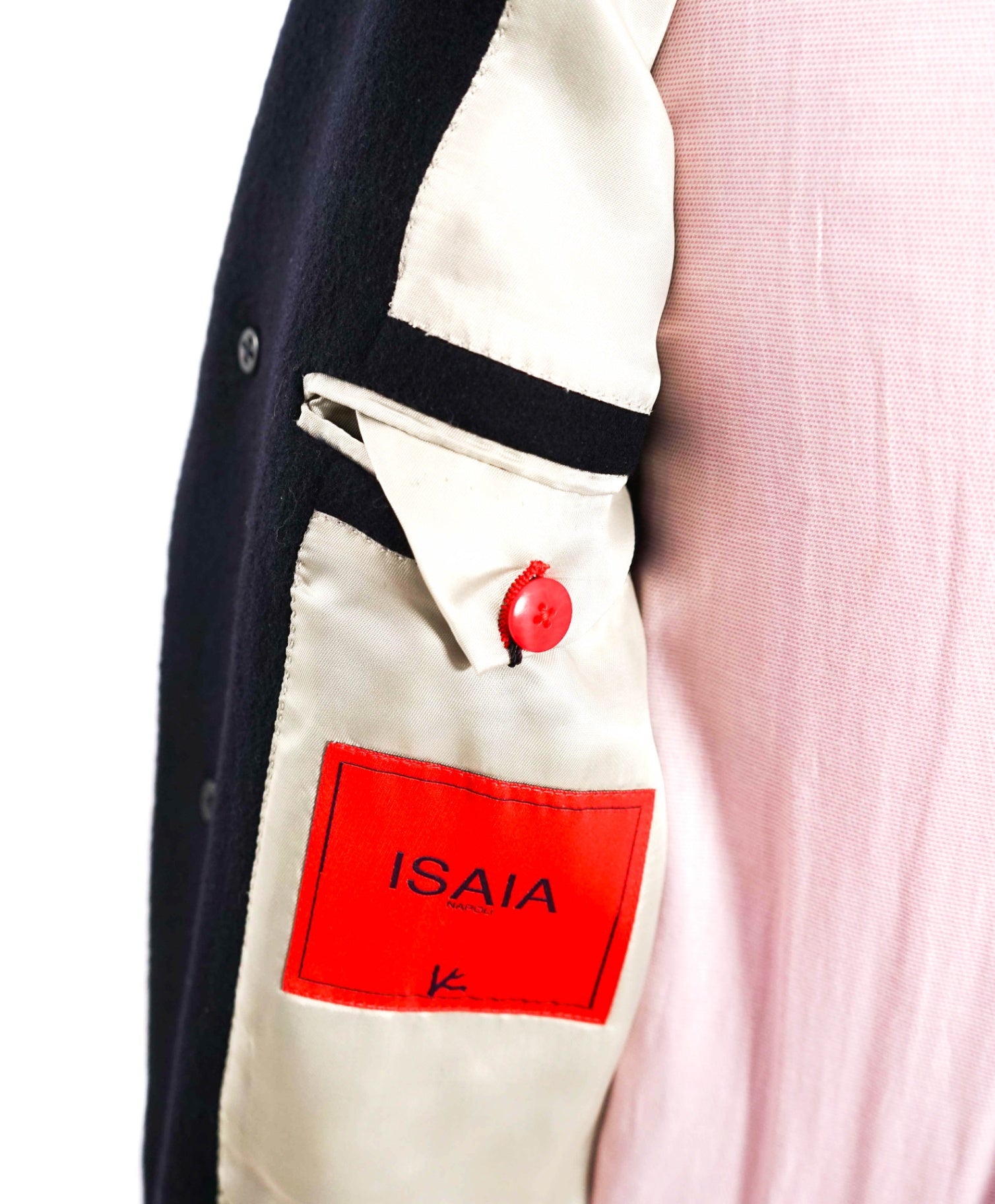 $6,995 ISAIA - Wool Solid Navy Blue Overcoat Coat - 42R