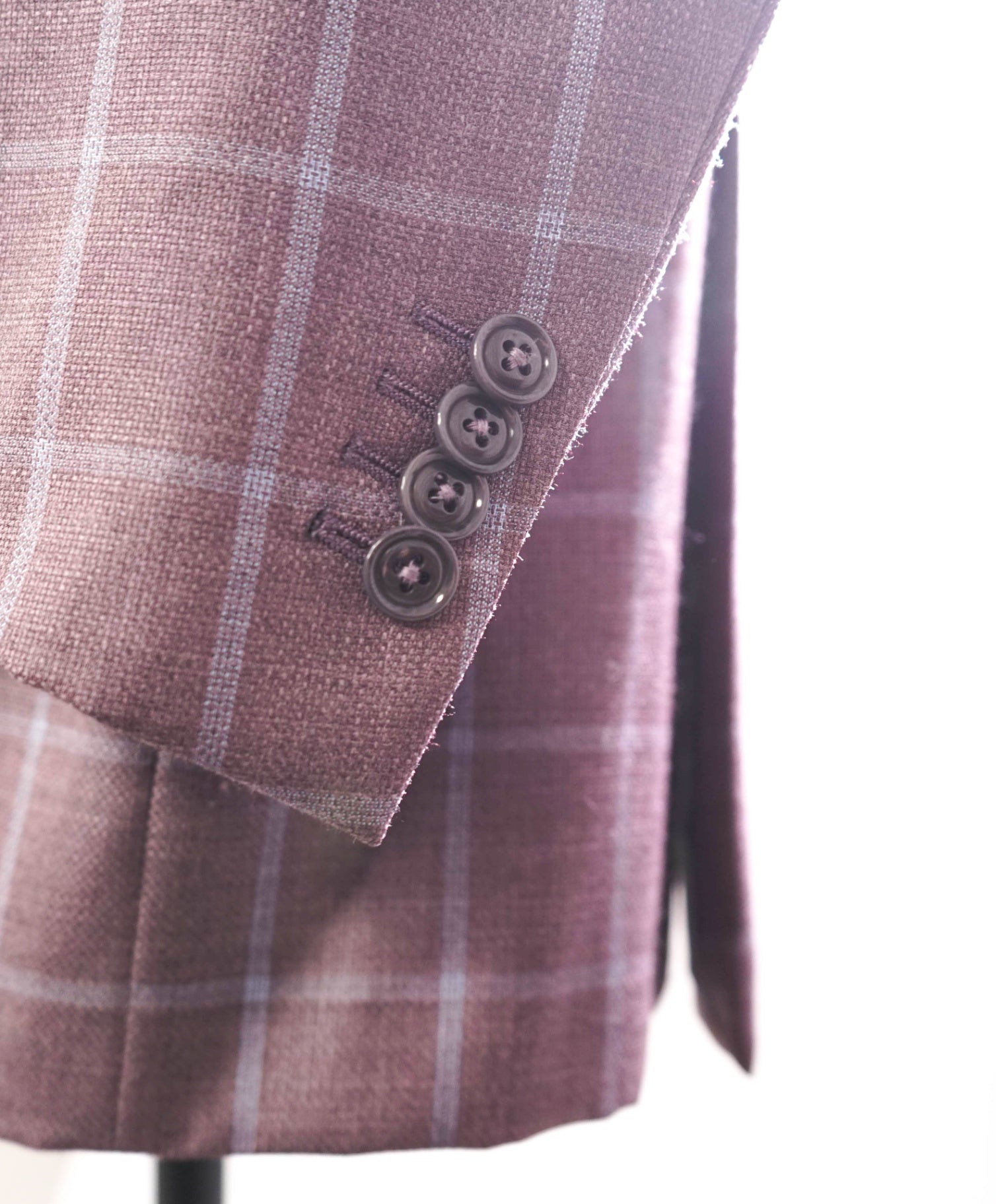 $2,695 ZEGNA -"SU MISURA" 1of1 Wool Purple/Blue Plaid - 42L