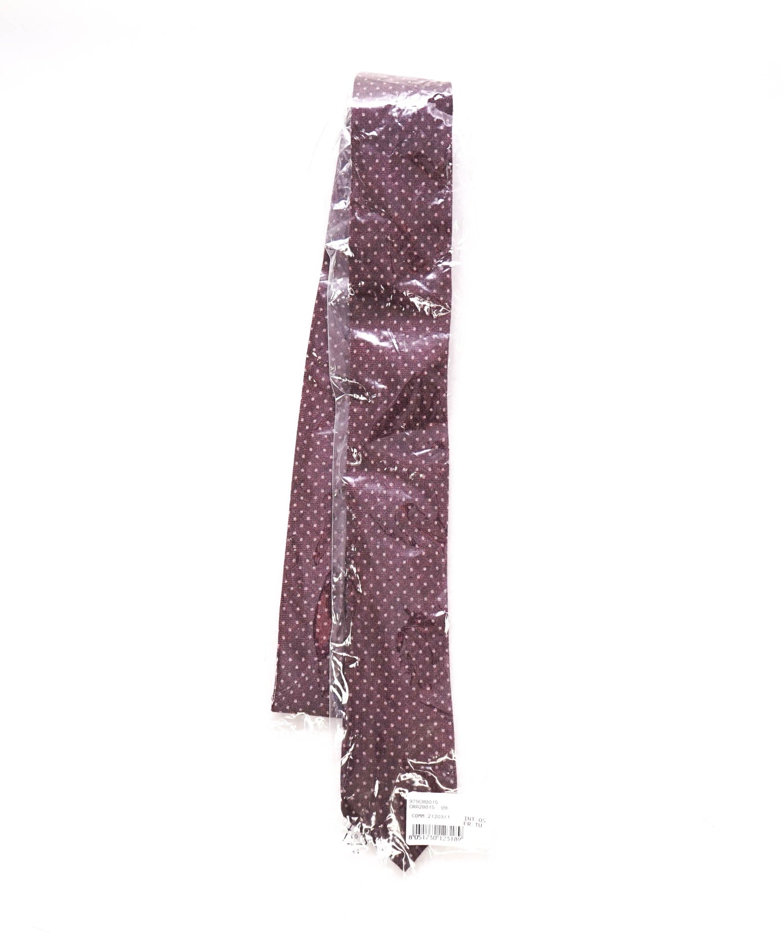 $195 ELEVENTY Burgundy Pink Polka Dot Wool Tie - 2.25"