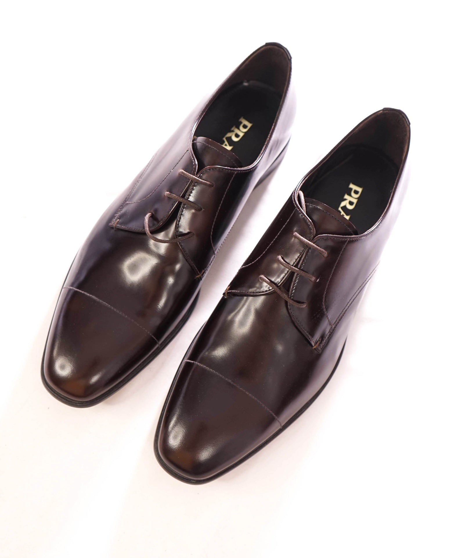 $980 PRADA - "SPAZOLATTO" Leather Dark Brown Derby - US 10 (9UK)