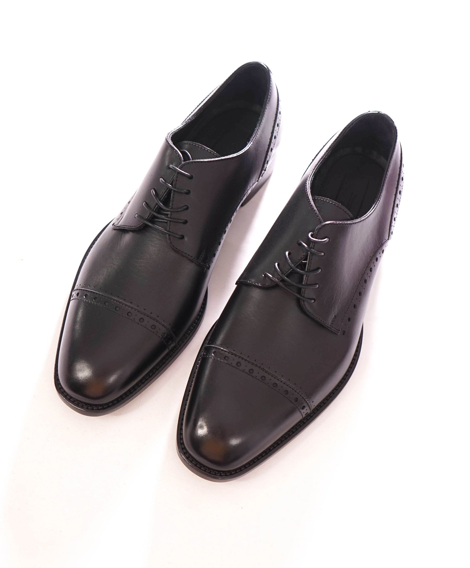 $950 ERMENEGILDO ZEGNA - Leather Black derby - US 8 (7UK)