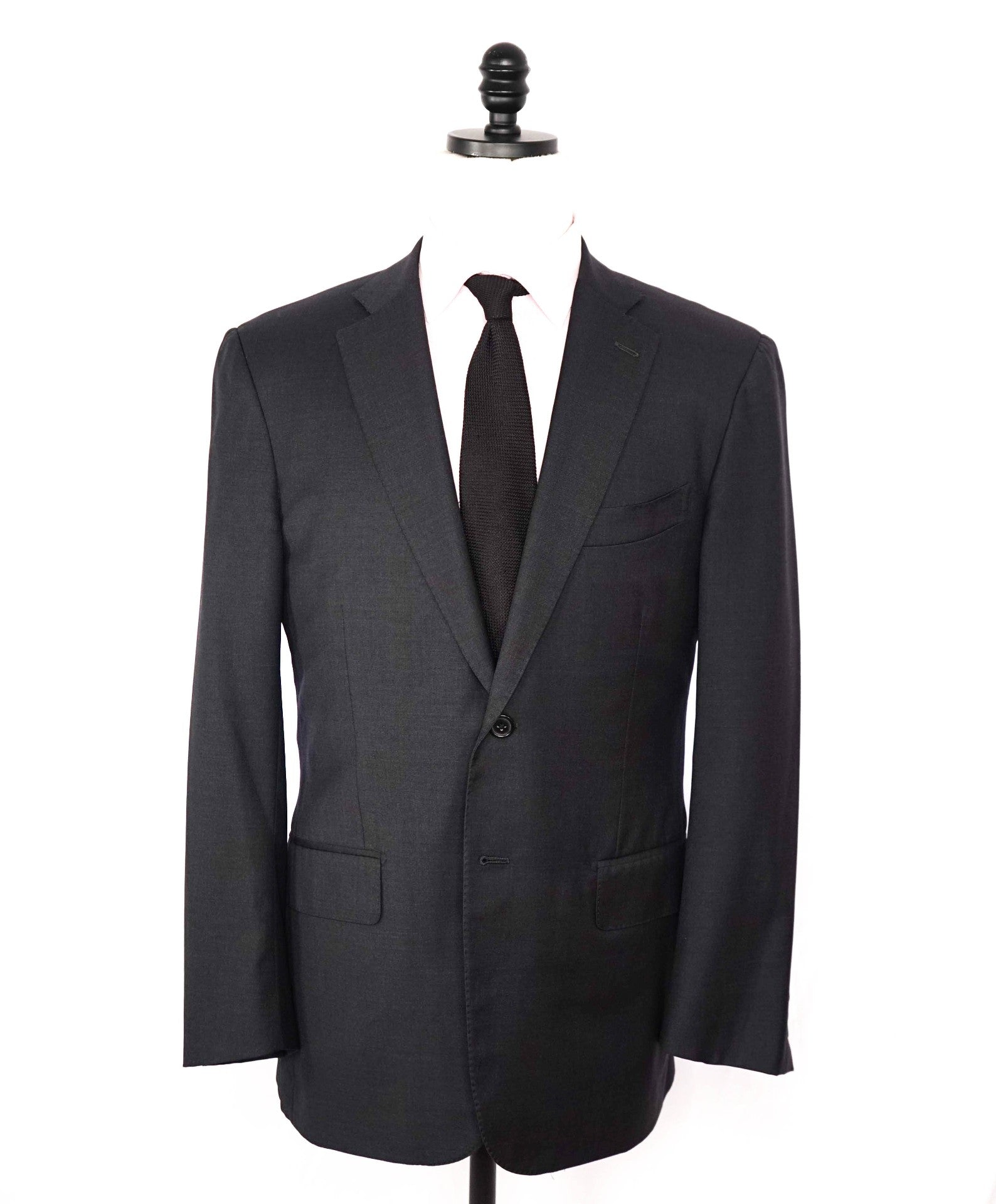 $3,750 ISAIA - AQUASPIDER Wool Solid Dark Gray Suit - 42R