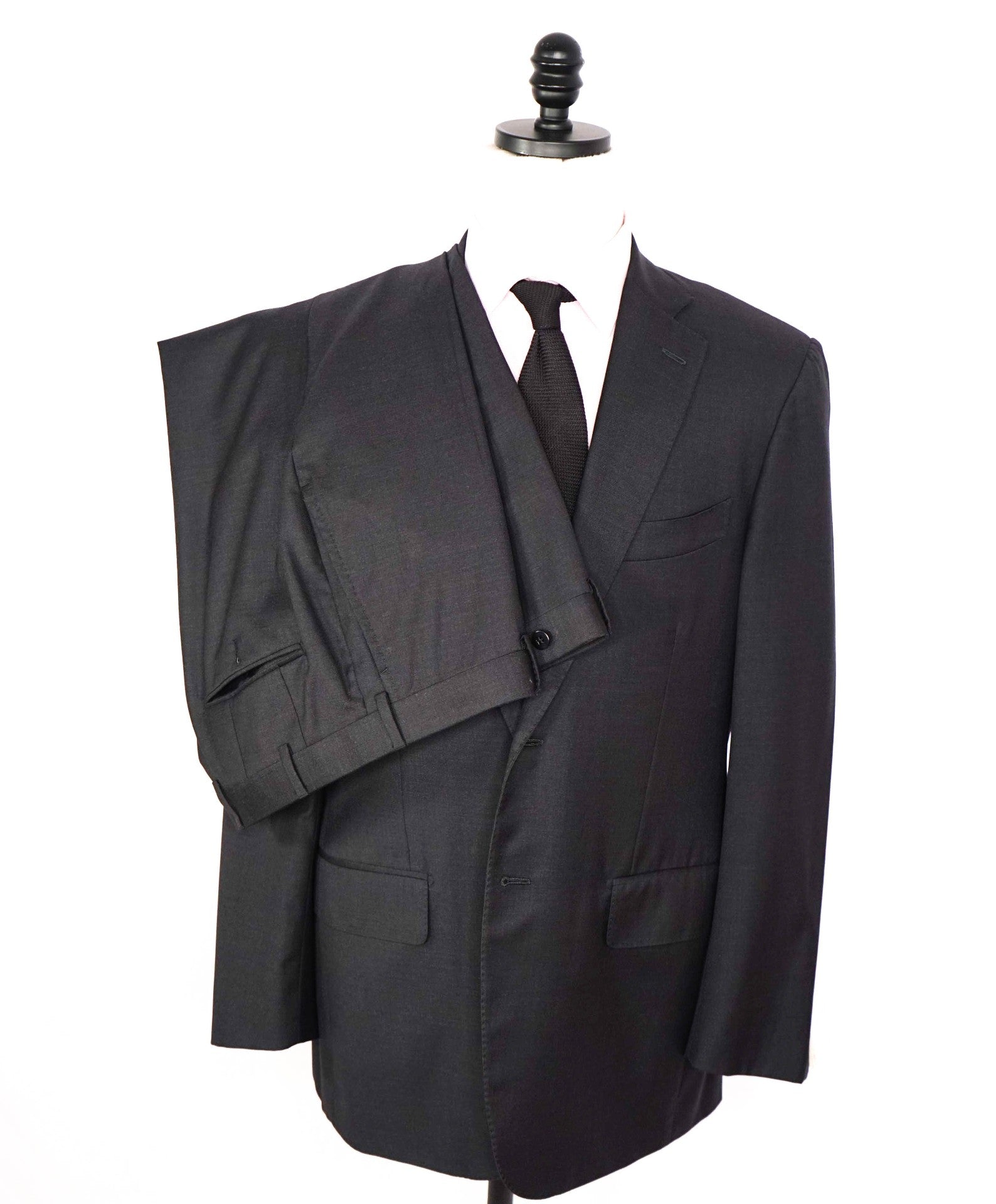 $3,750 ISAIA - AQUASPIDER Wool Solid Dark Gray Suit - 42R