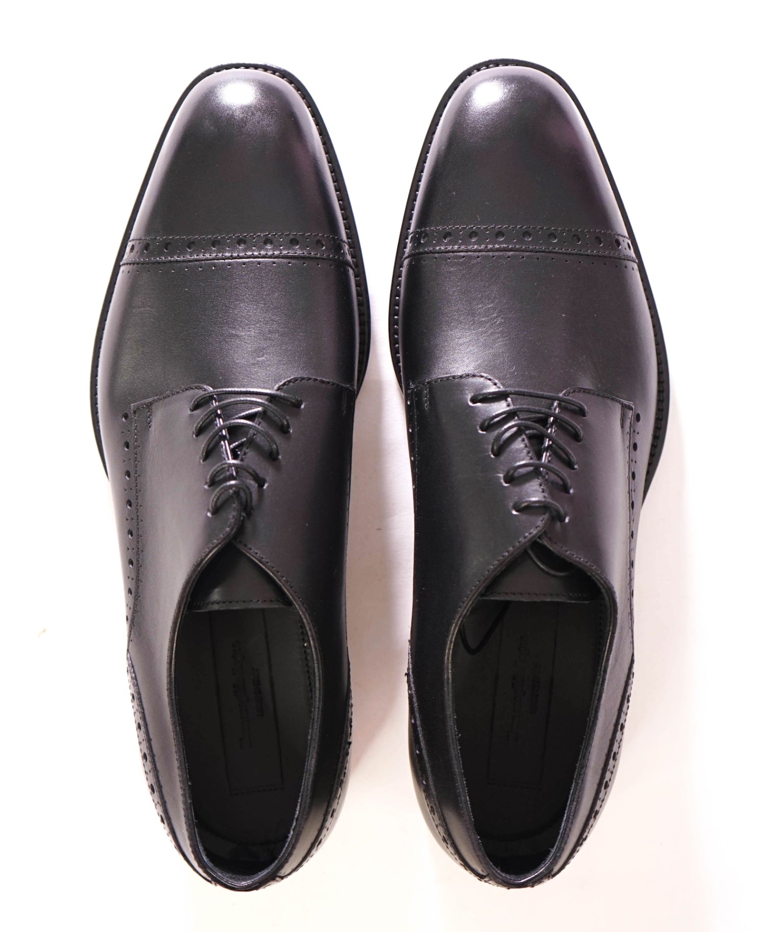 $950 ERMENEGILDO ZEGNA - Leather Black derby - US 8 (7UK)