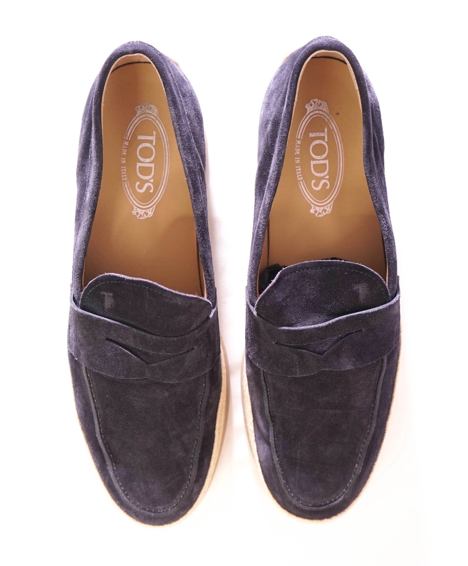 $1,045 TOD'S - Suede Navy Espadrille Loafers - US 10.5 (9.5UK)
