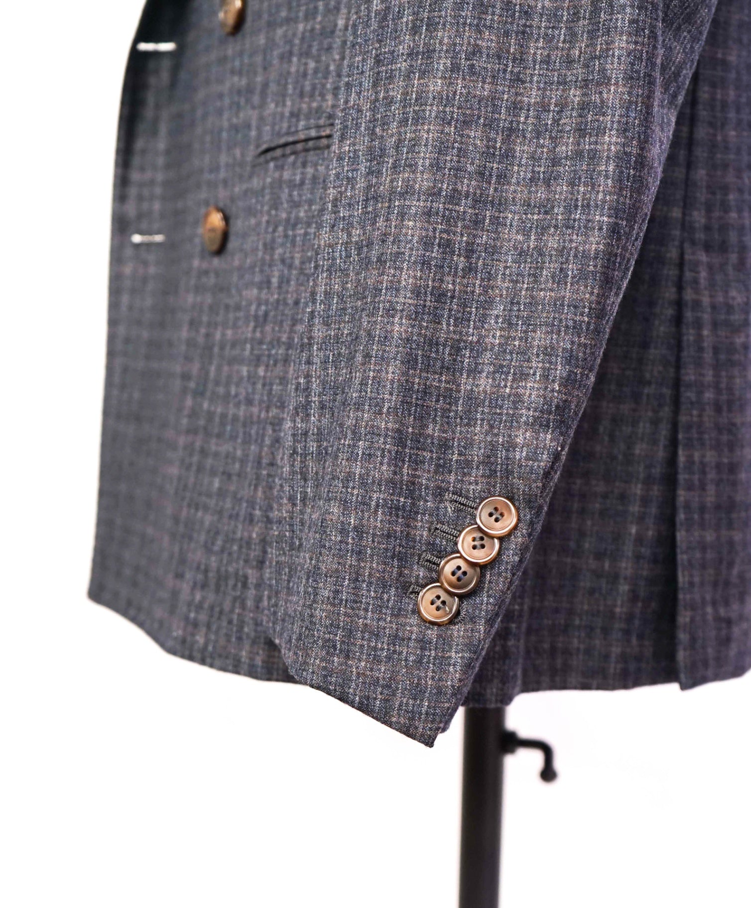 $4,995 GIORGIO ARMANI - "Napoli" Micro Check Double Breasted Suit - 42R