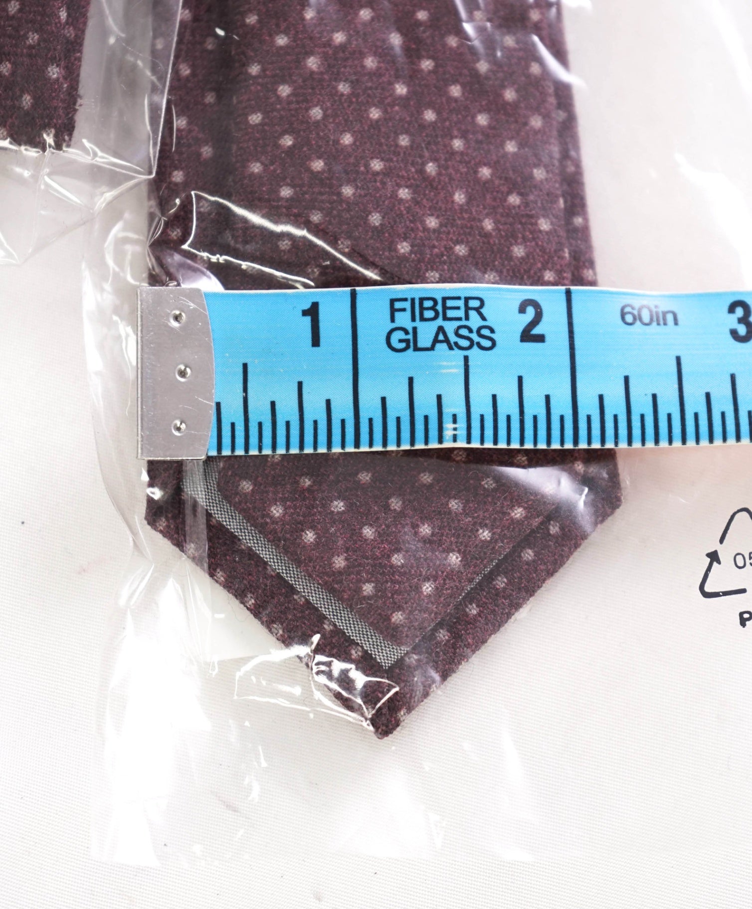 $195 ELEVENTY Burgundy Pink Polka Dot Wool Tie - 2.25"