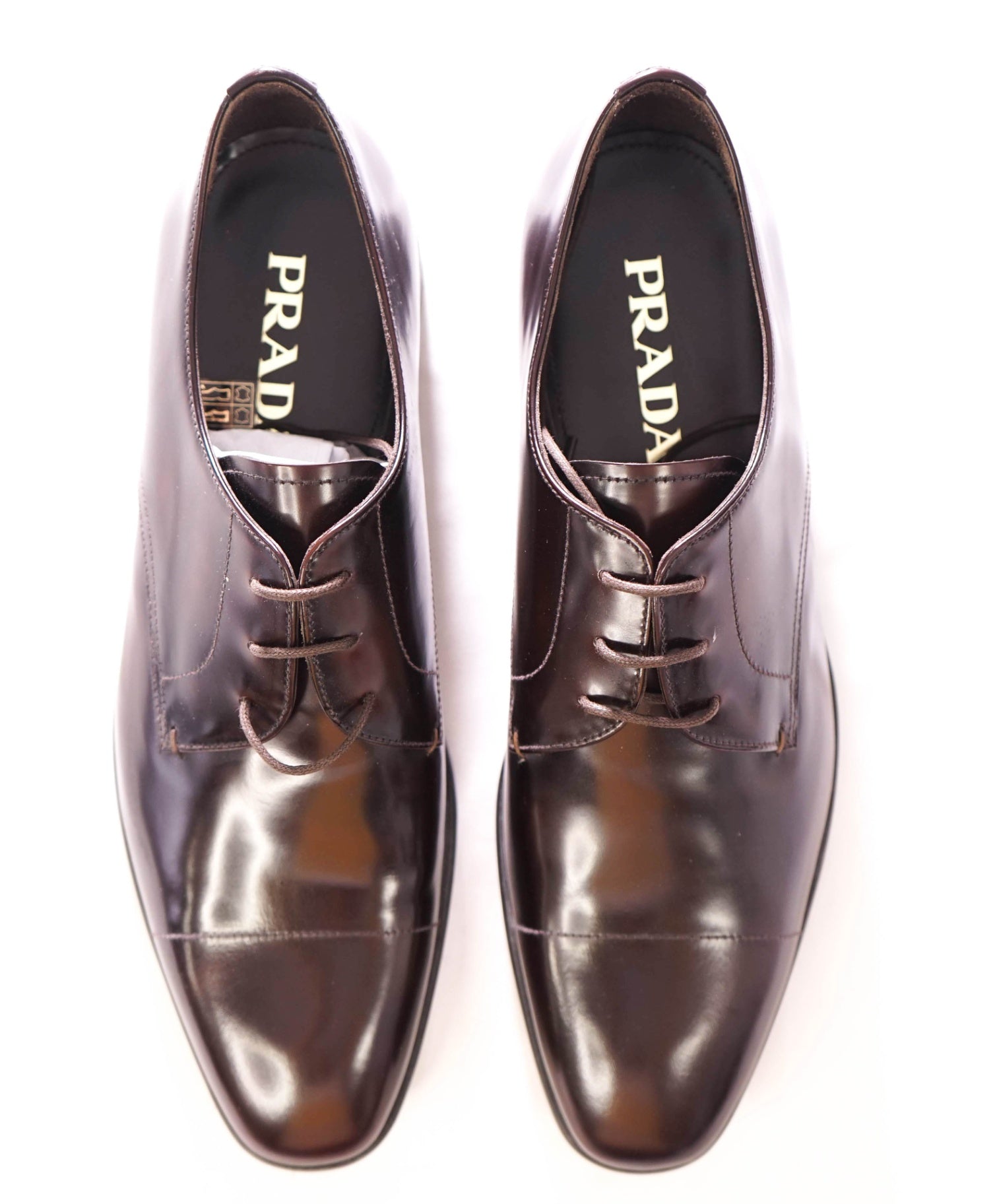 $980 PRADA - "SPAZOLATTO" Leather Dark Brown Derby - US 10 (9UK)