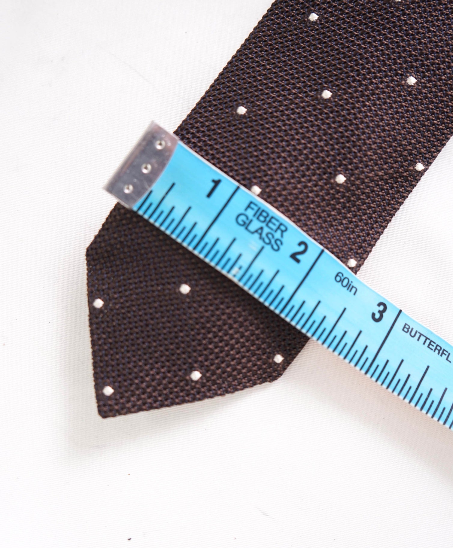 $195 ELEVENTY Brown Polka Dot Silk Tie - 2.25"