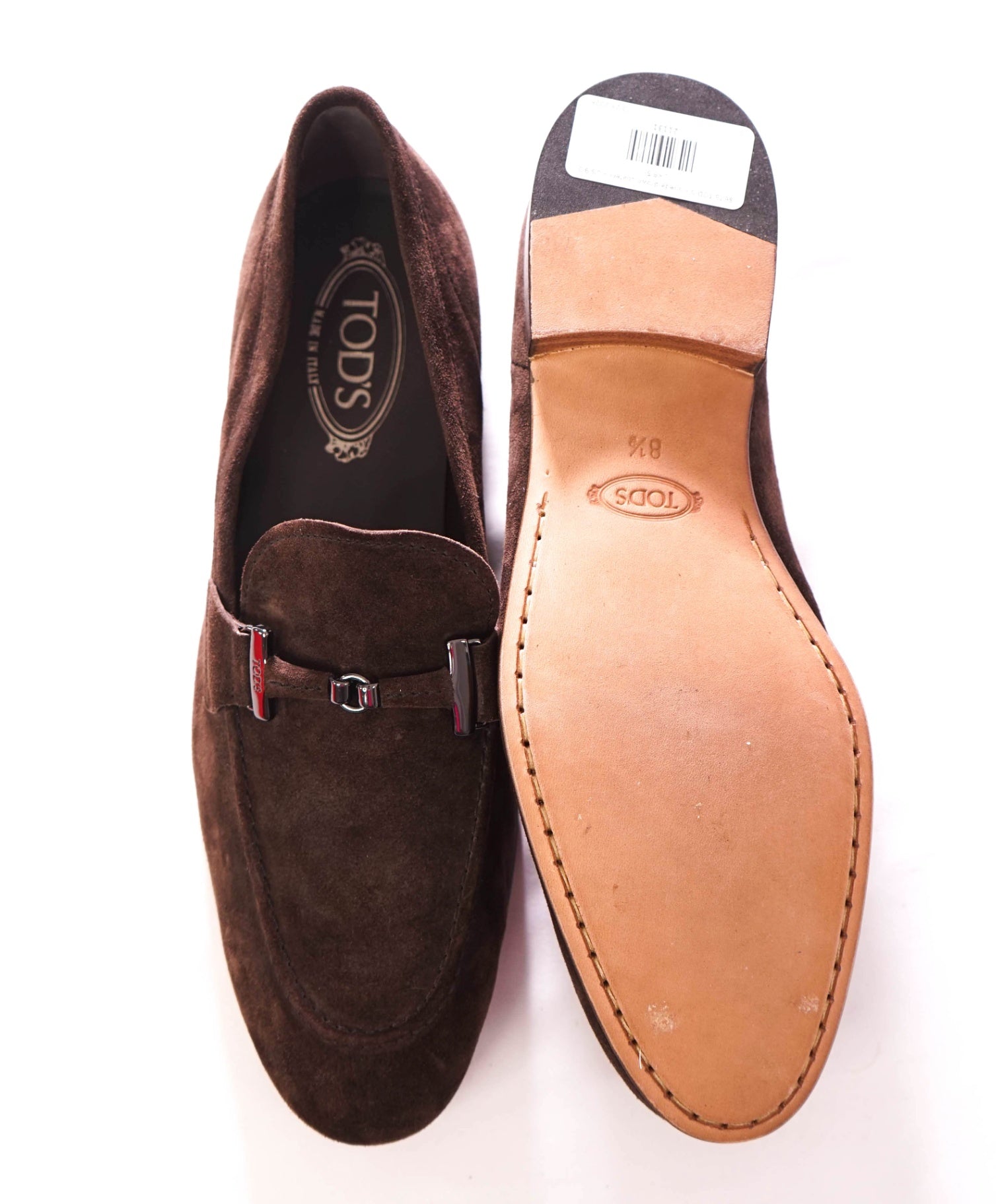 $675 TOD'S - T Strap Bit Suede Brown Loafers - US 9.5 (UK8.5)